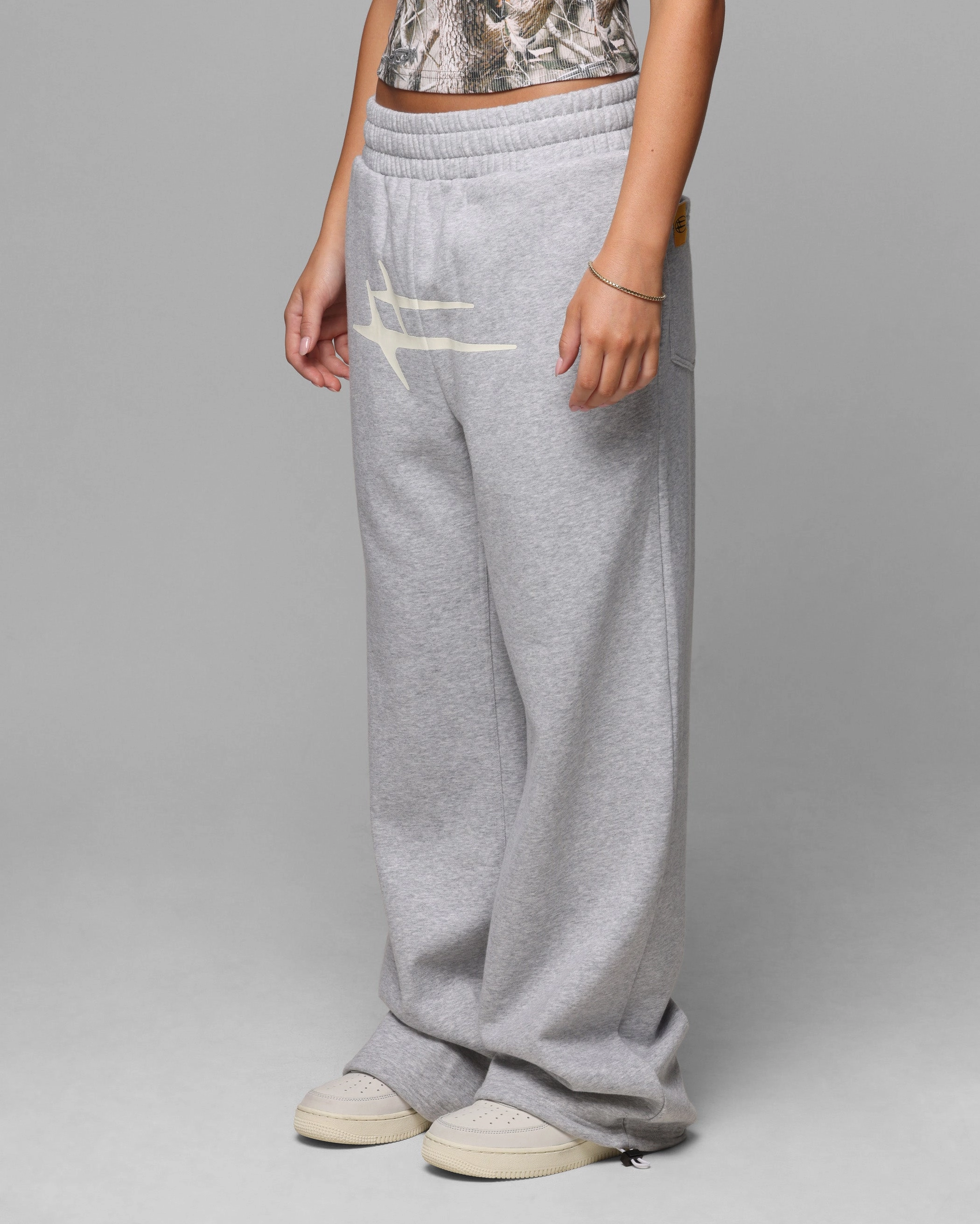 Bold Waistband Loiter Hybrid Sweatpants Grey Marle