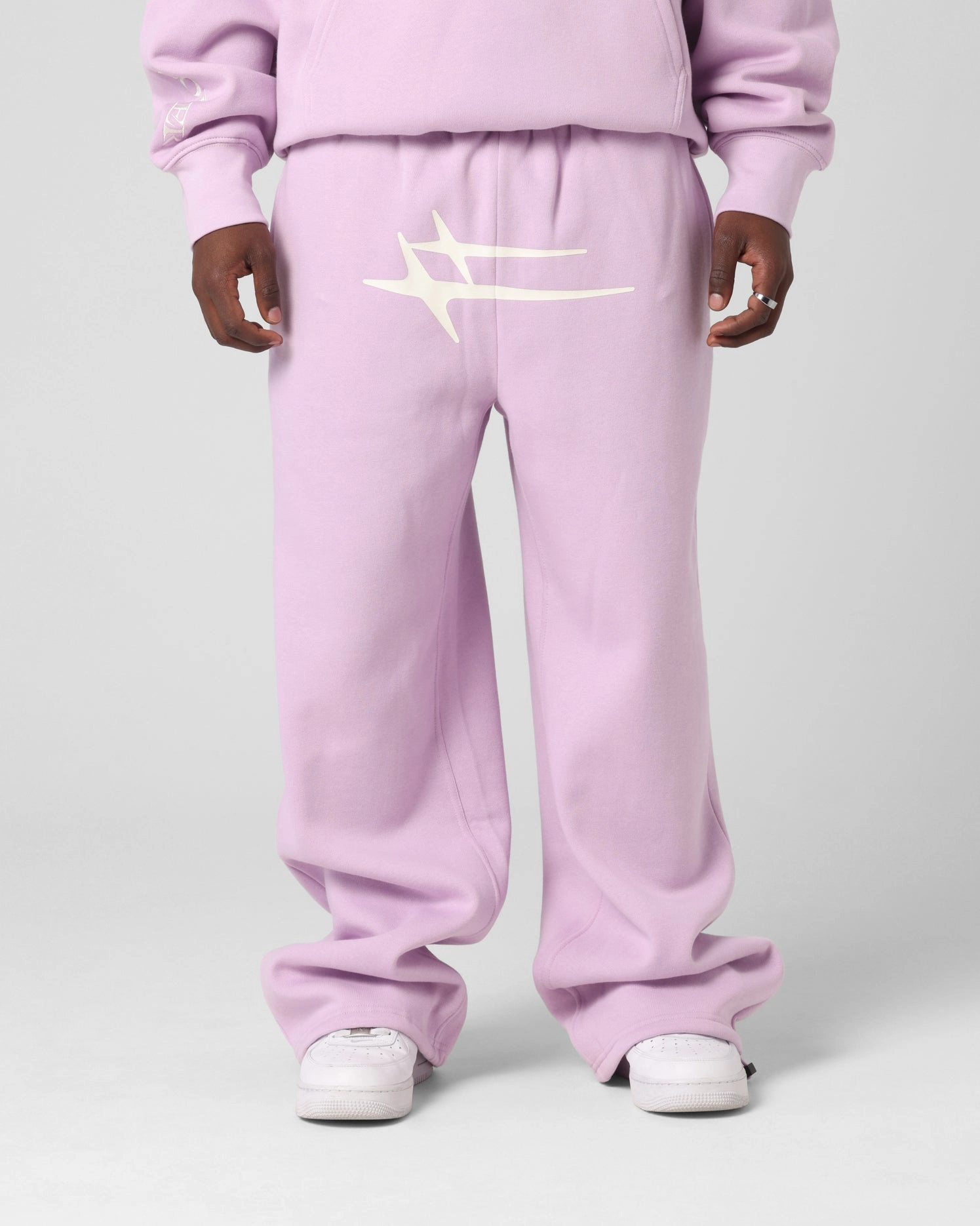 Loiter Hybrid Sweatpants Lilac Durable Stitching Blackout fabric