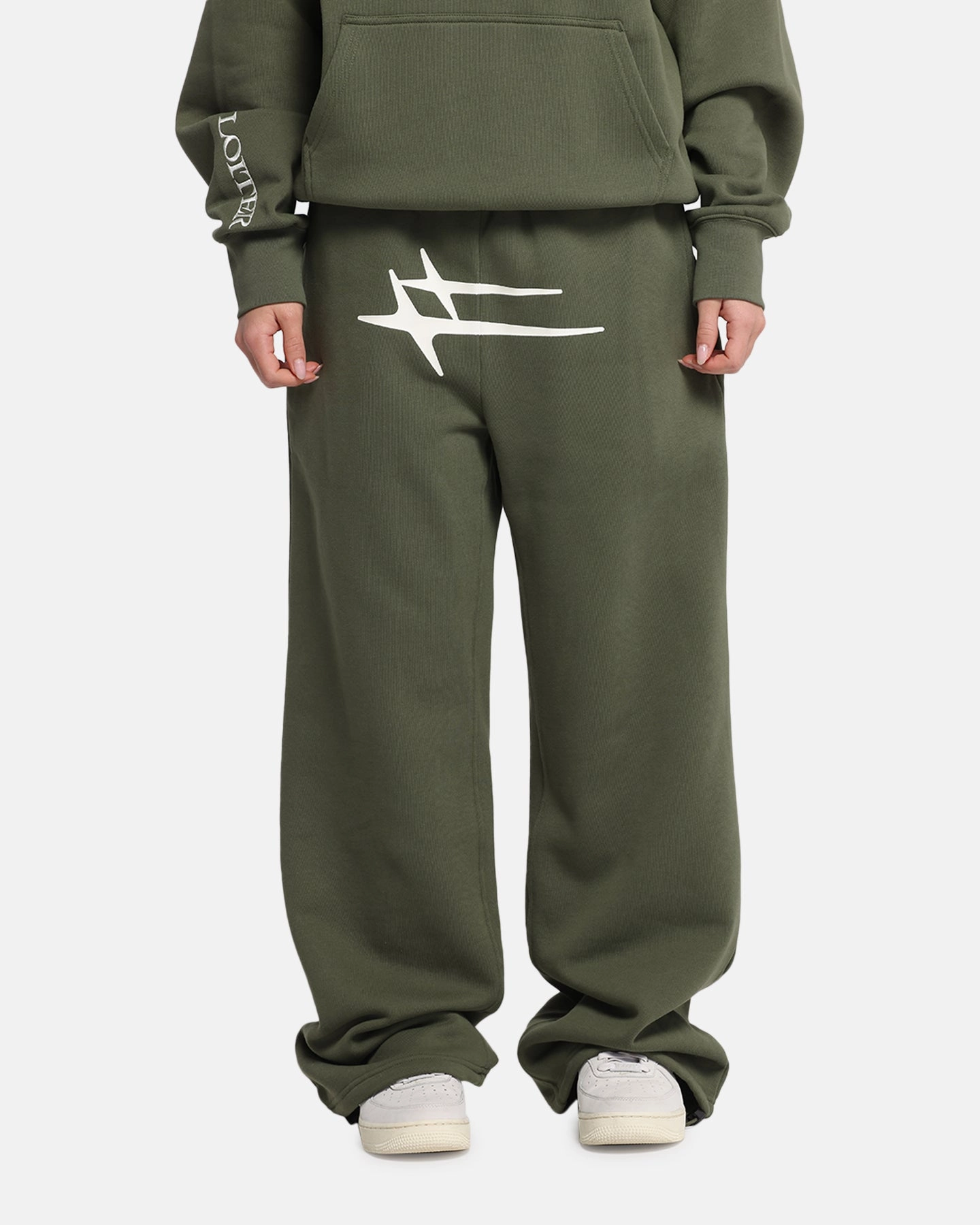 Loiter Hybrid Sweatpants Olive Low Bulk Design Stretch Fit