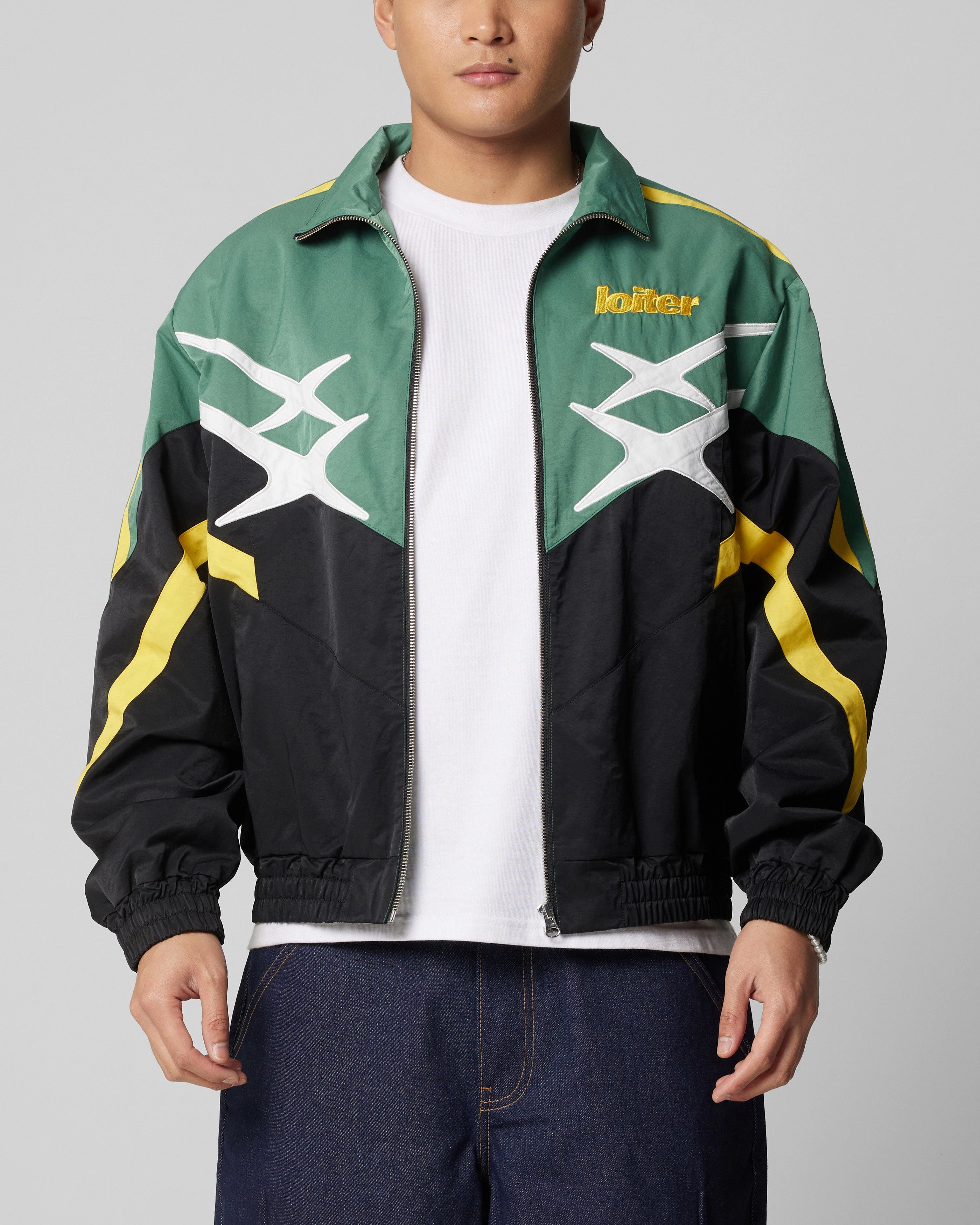 hat Loiter Hybrid Track Jacket Green/Yellow