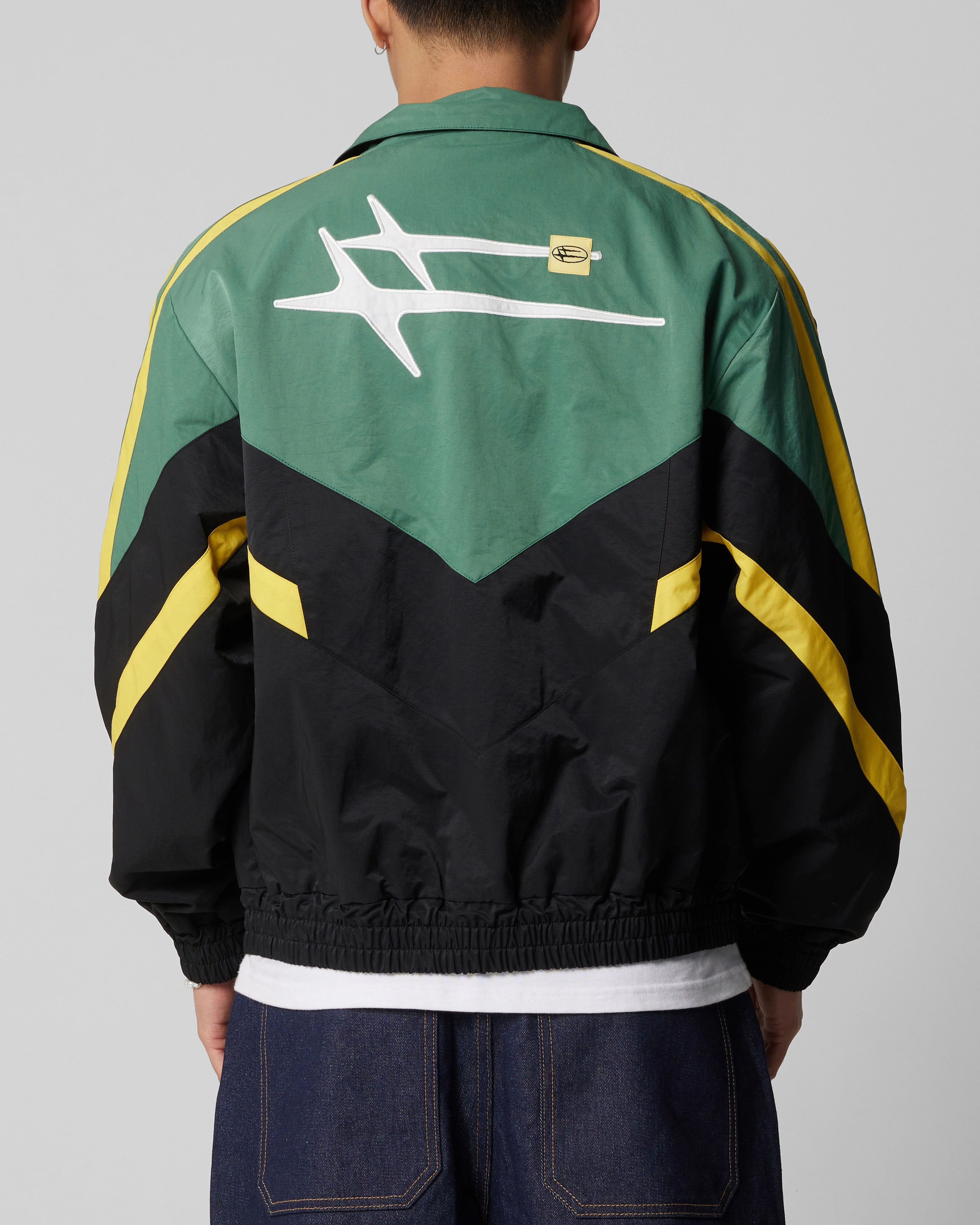 Stroll Loiter Hybrid Track Jacket Green/Yellow
