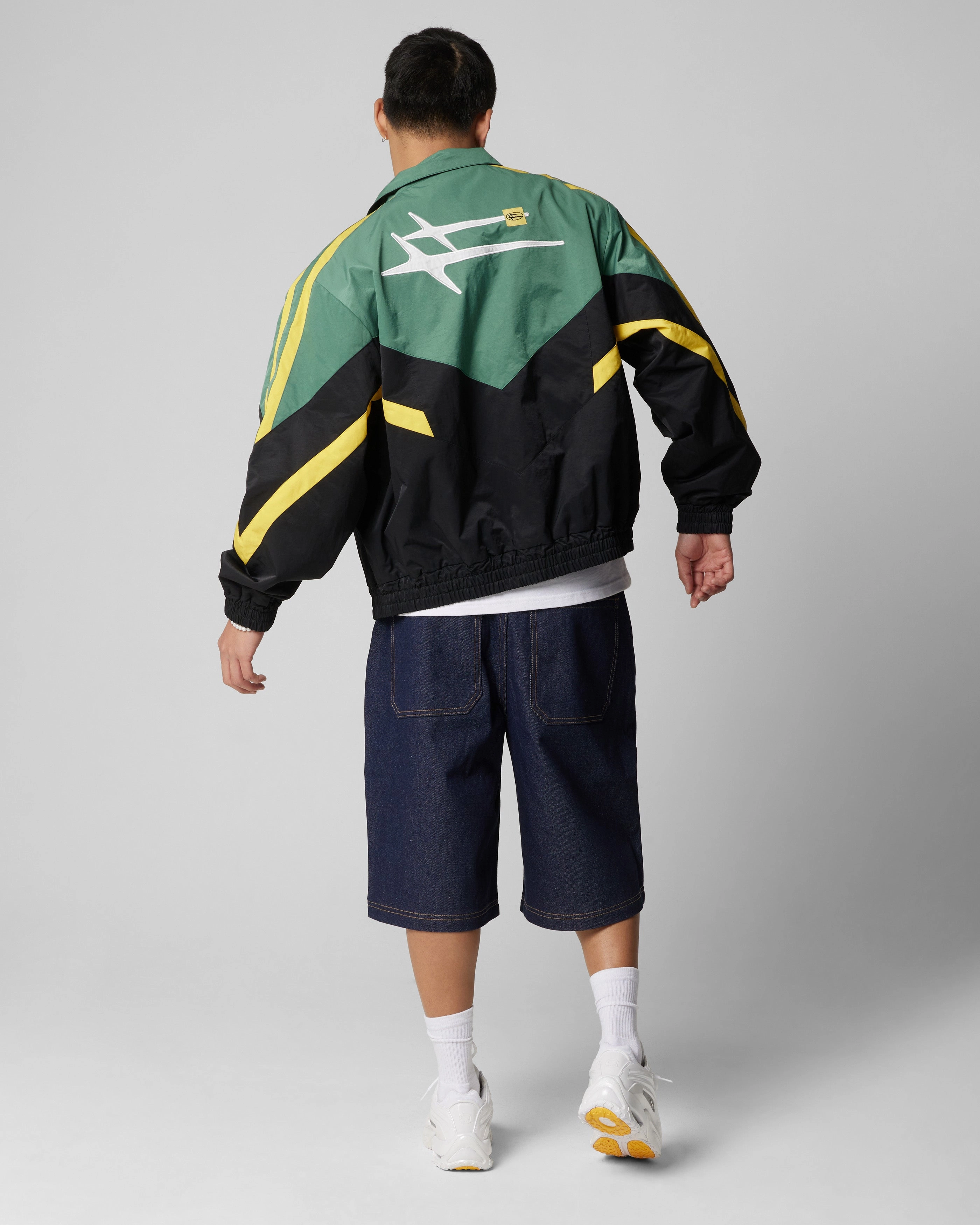 Street Style Opinion Loiter Hybrid Track Jacket Green/Yellow