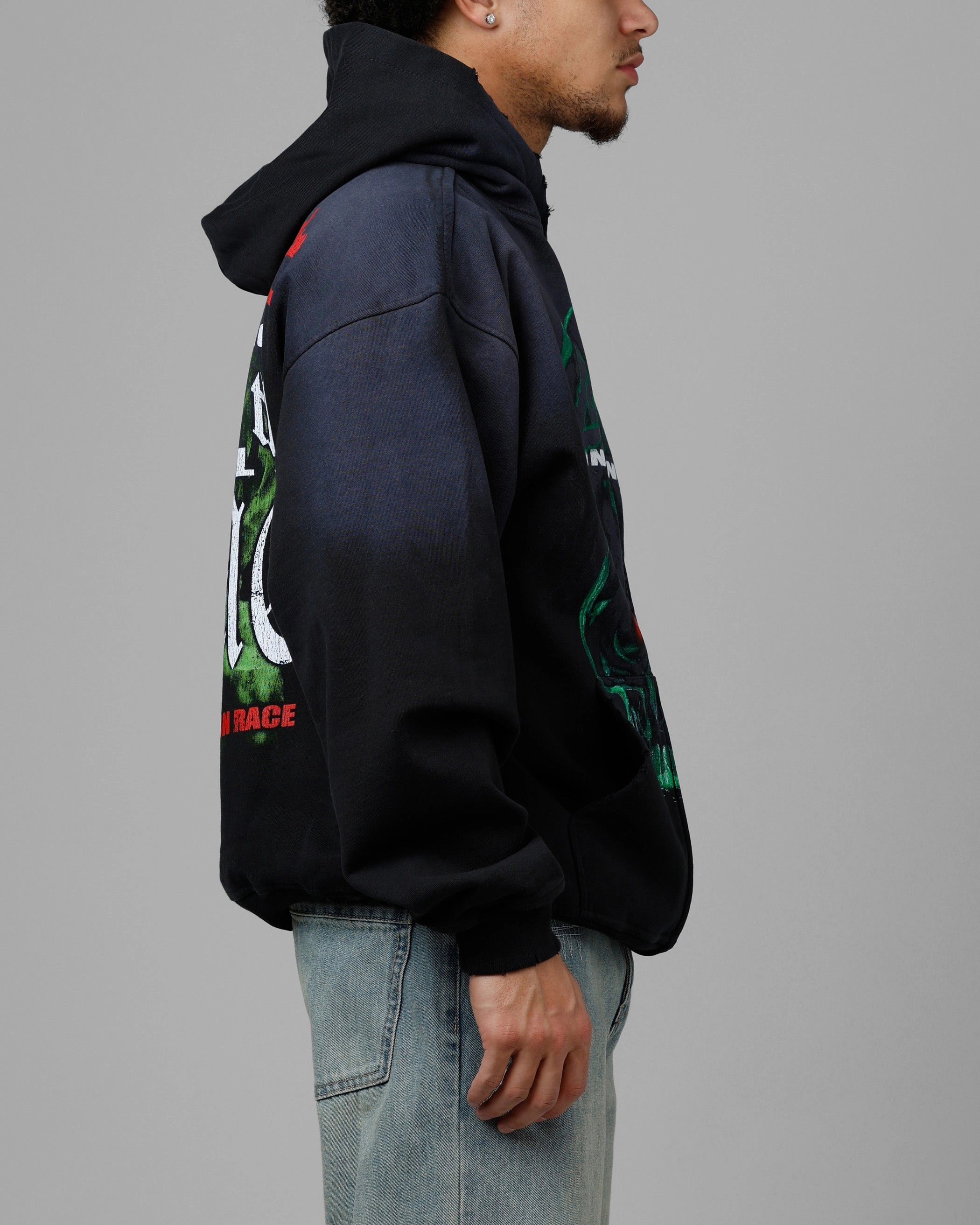 Friendship Loiter Inferno Zip Hoodie Vintage Black