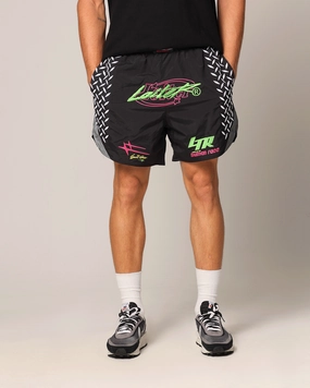 Loiter Instinct Walk Shorts Black/Green/Red MultiPocket Design