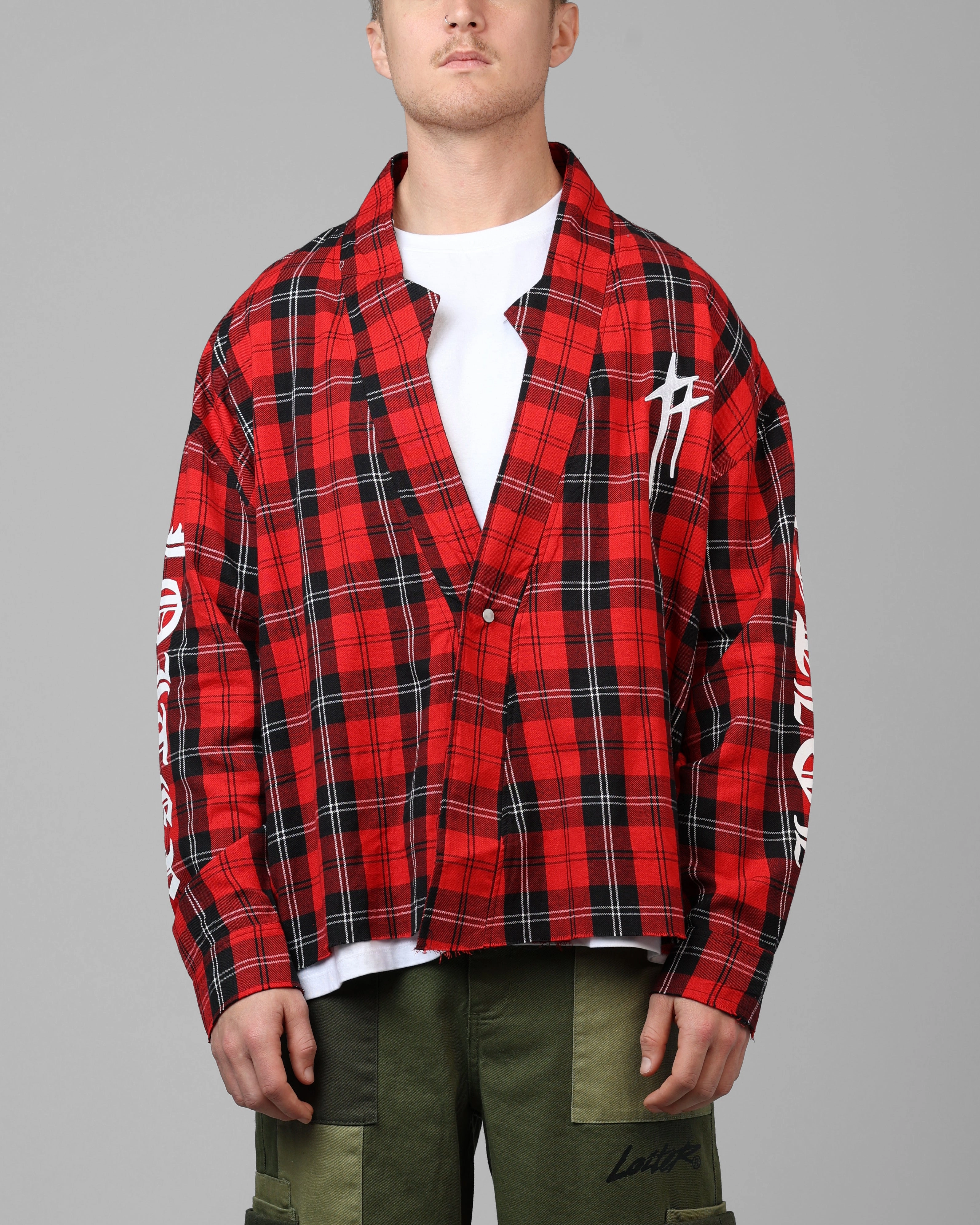 Loiter Kimono Flannel Red Bicycle