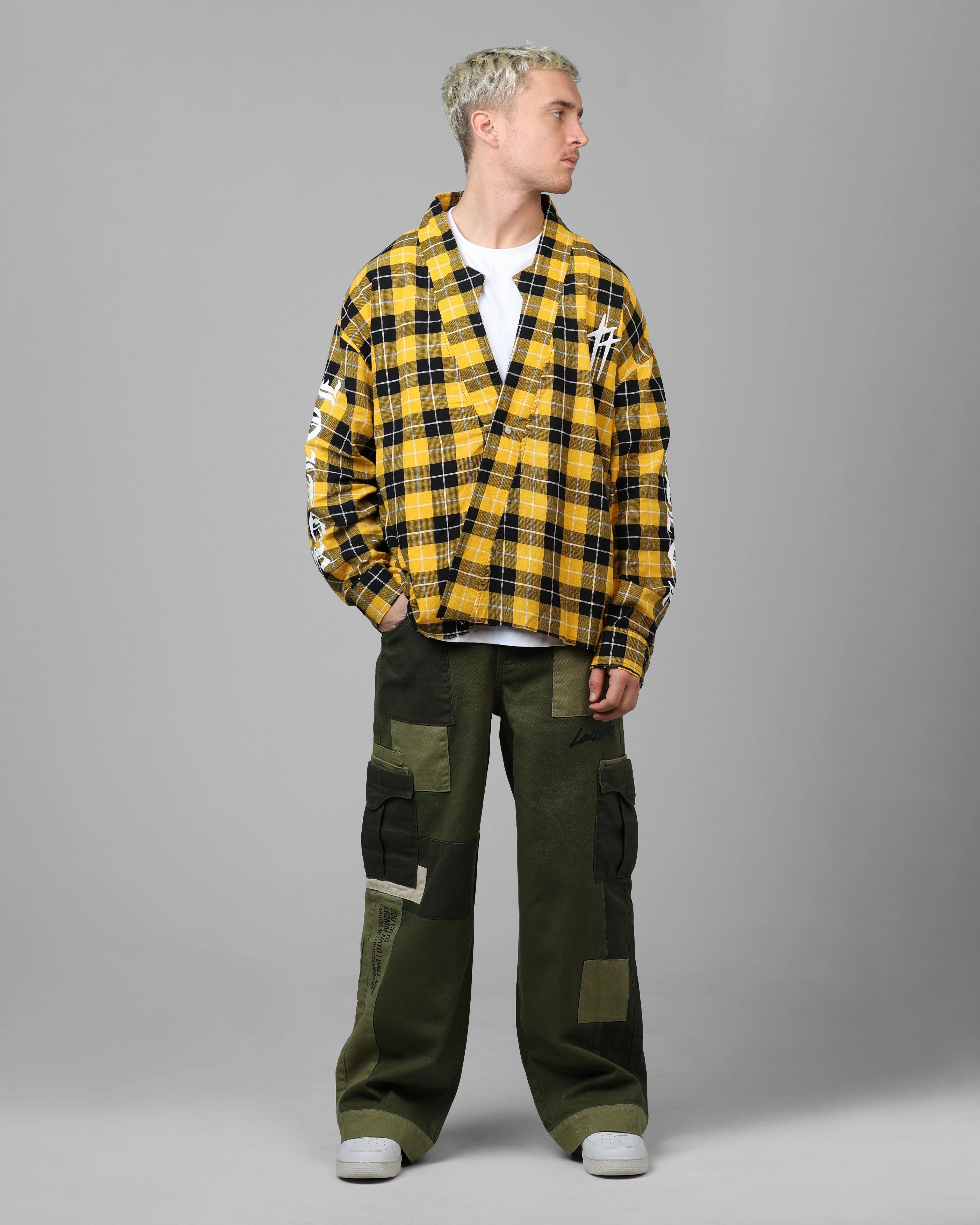 Loiter Kimono Flannel Yellow/Black Abrasion Resistant Fabric