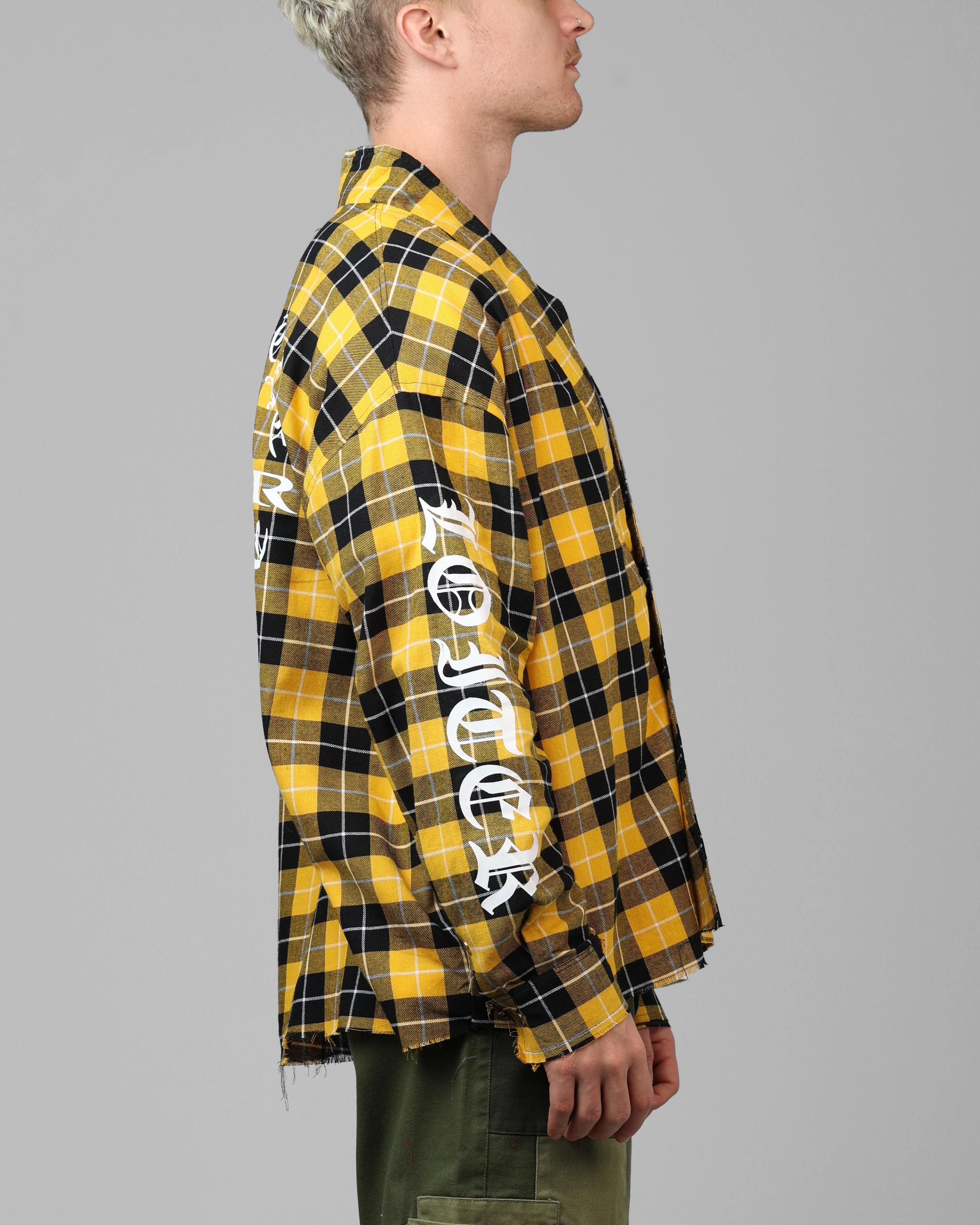 Loiter Kimono Flannel Yellow/Black Minimalist Style