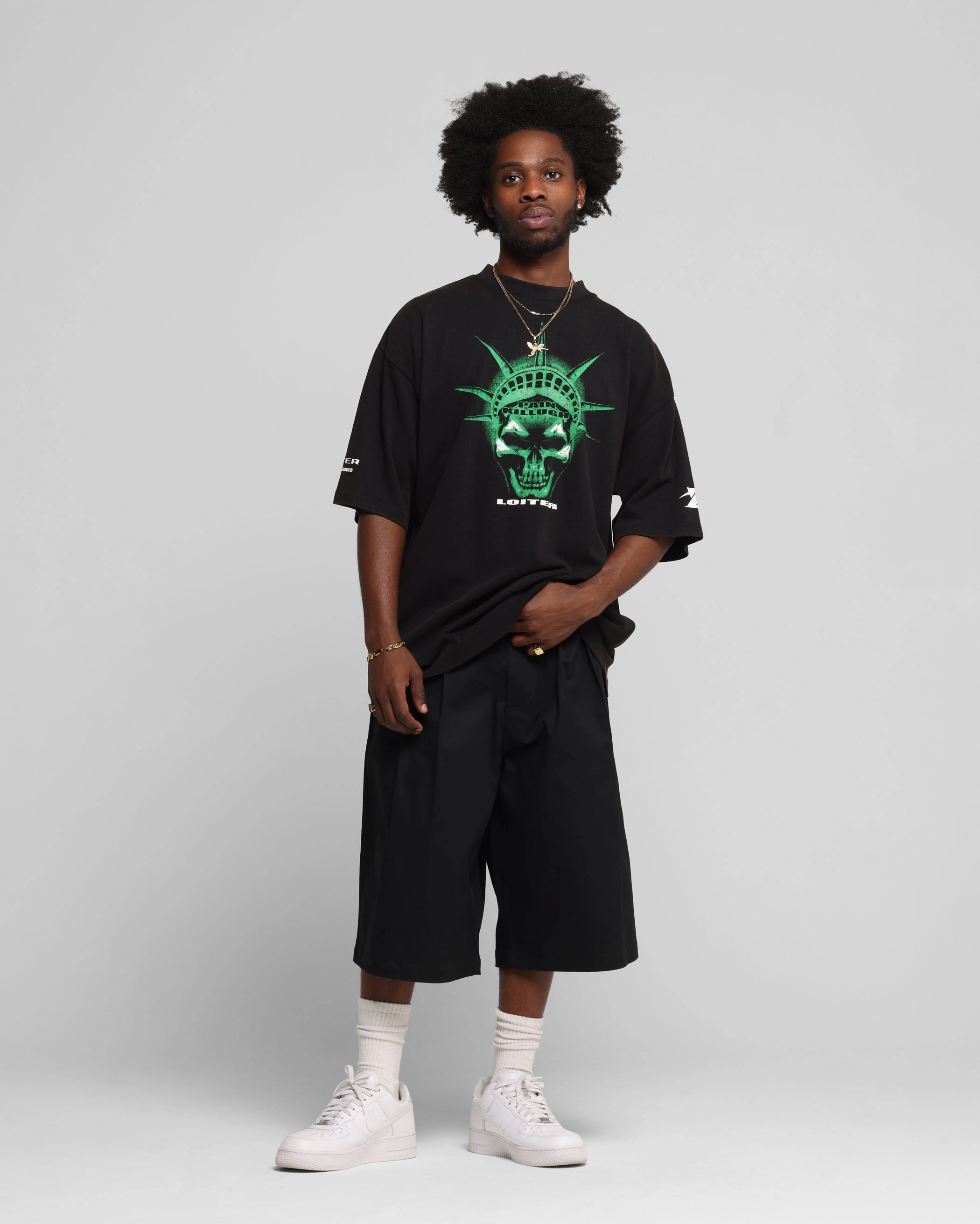 Loiter Liberty Vintage T-Shirt Vintage Black Travel Style Trend Lightweight Shirt