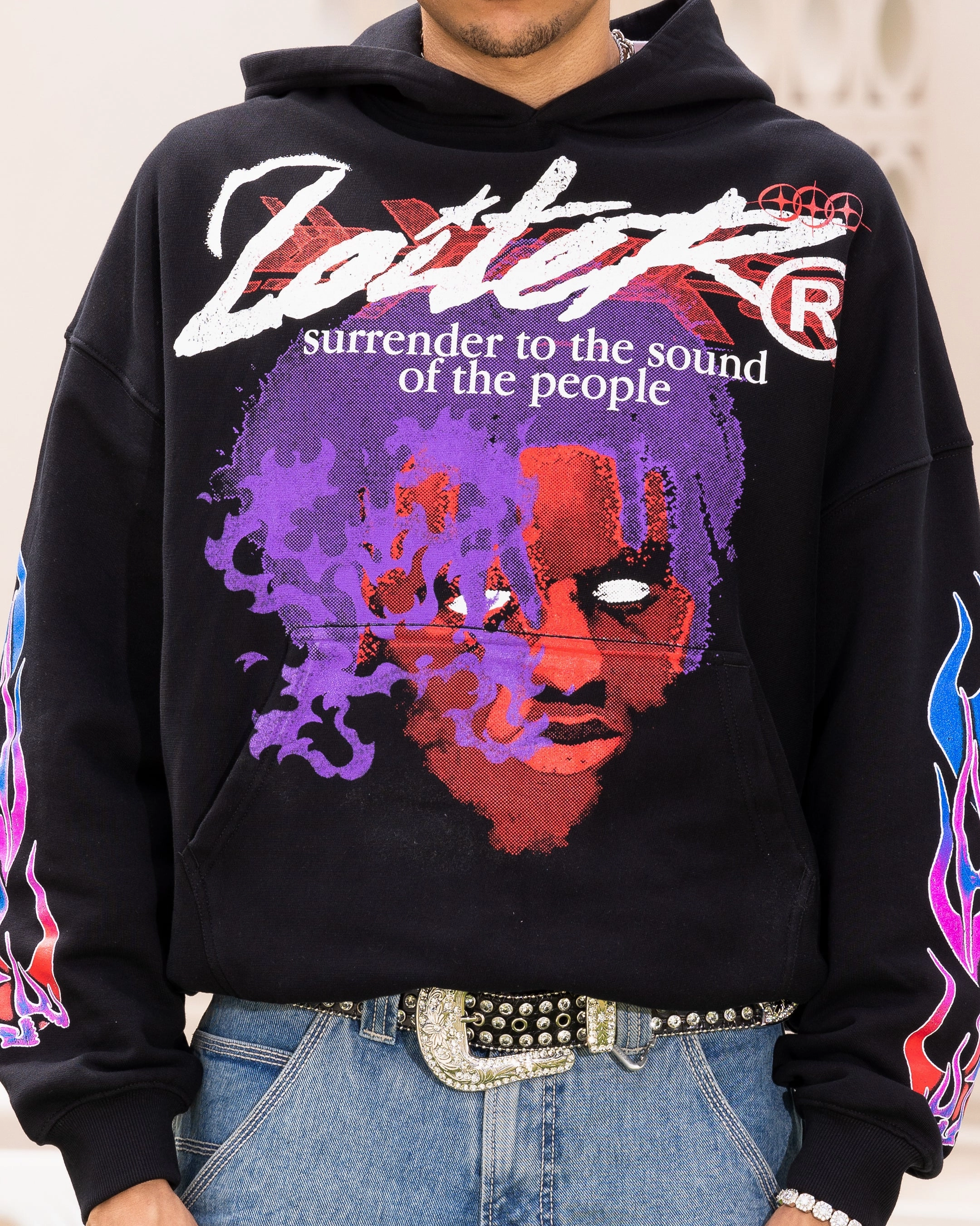 Account Party use Loiter Live In Direct Vintage Hoodie Black