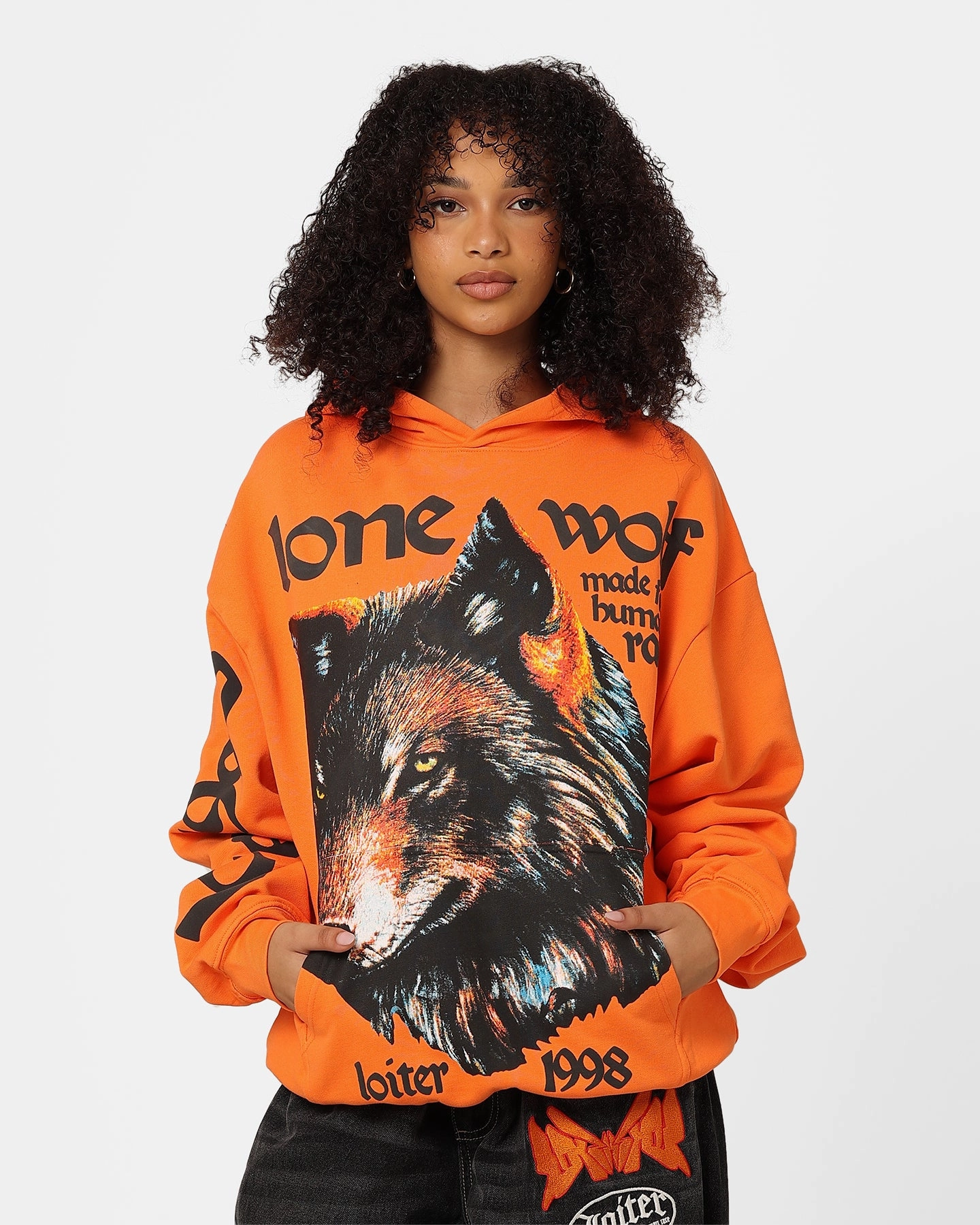 Loiter Lone Wolf Hoodie Orange Core Fit