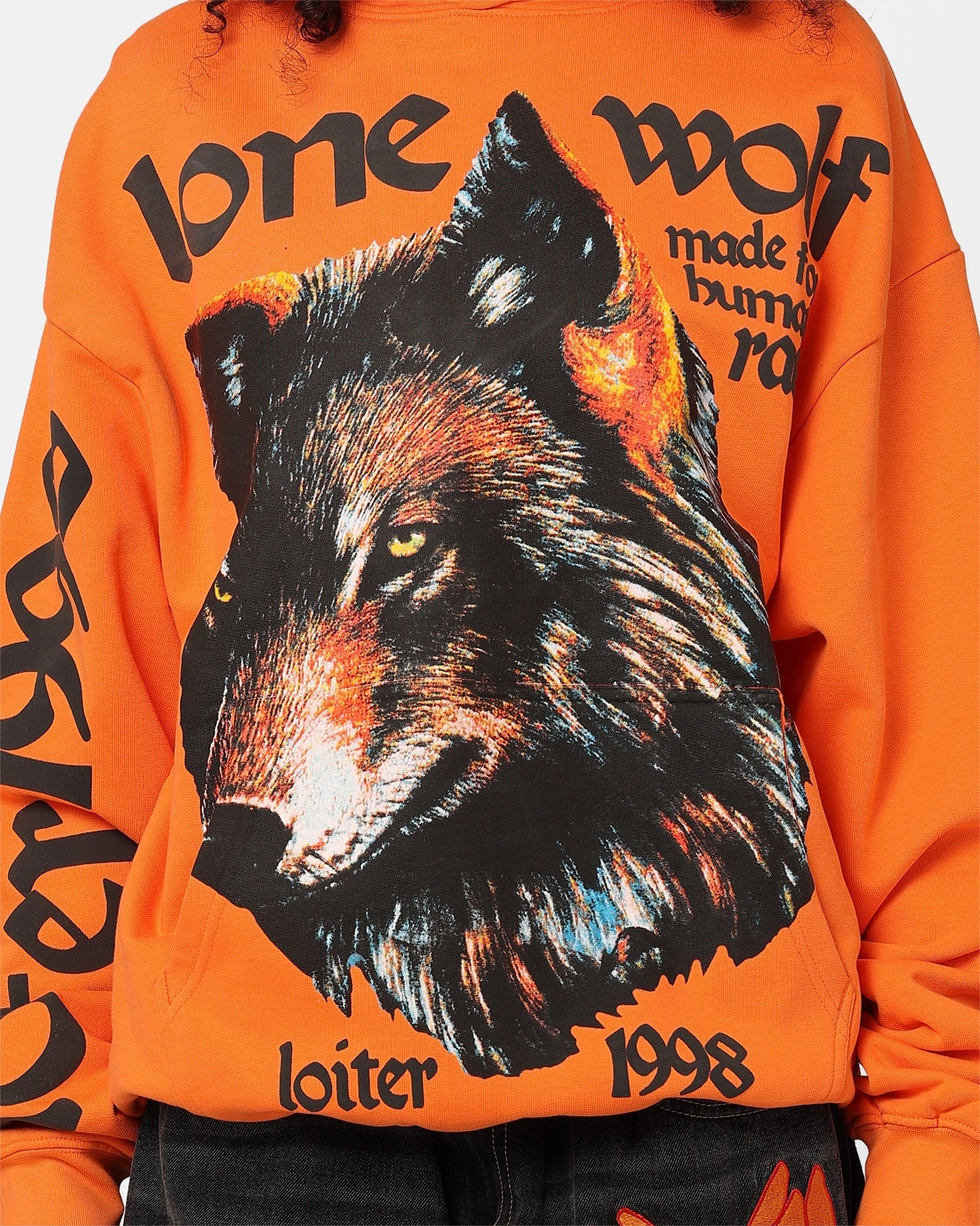 Shampoo Demonstrate Loiter Lone Wolf Hoodie Orange