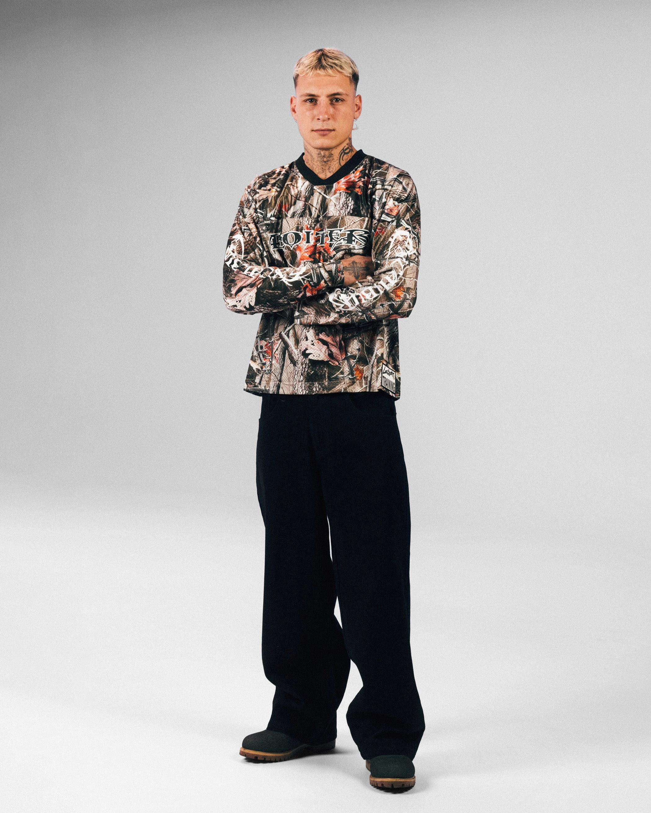 Cozy Design Flexible Shoulder Seams Loiter Long Sleeve Training Jersey Real Treet Camo