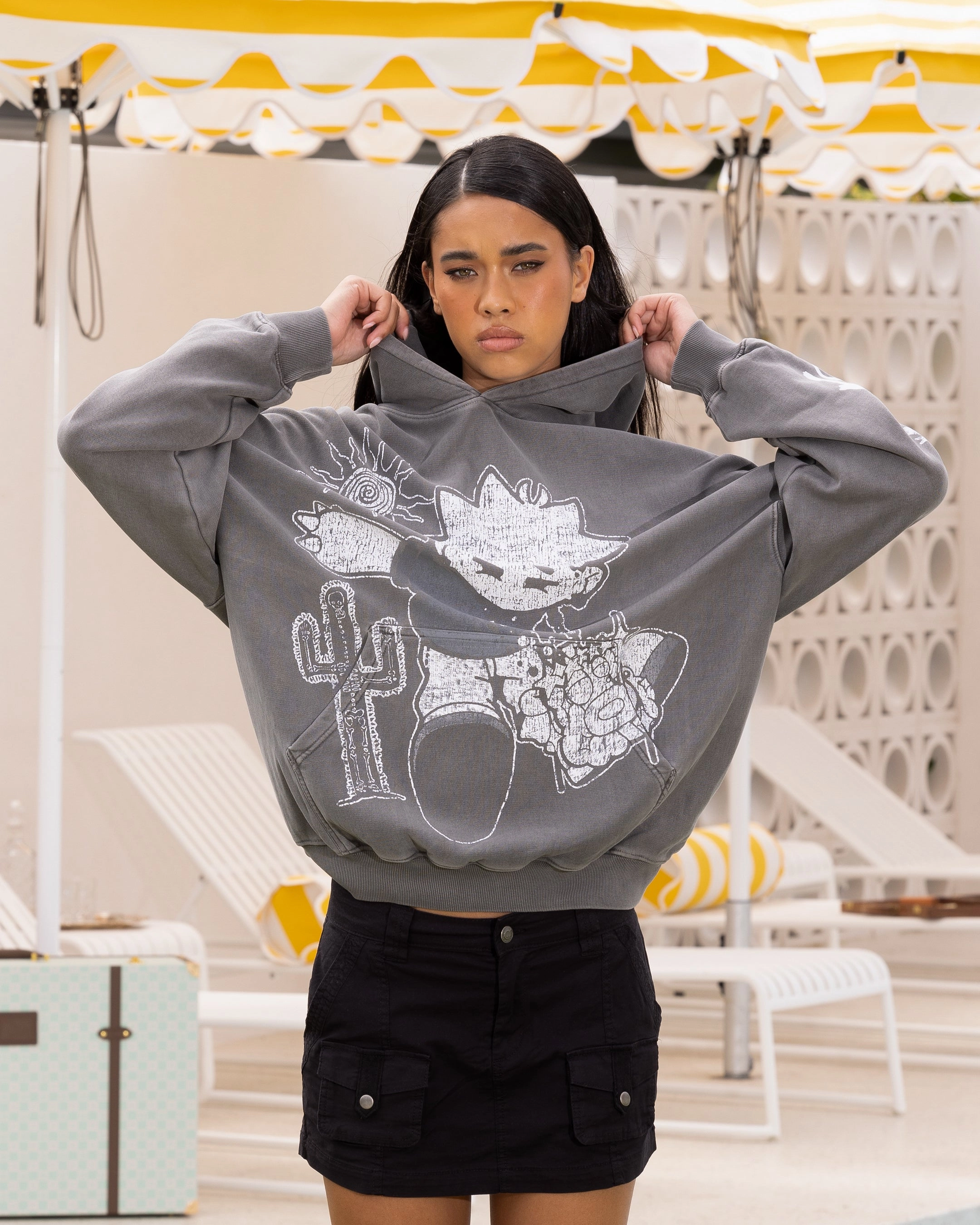 Practical Choice Loiter Midsummer Vintage Hoodie Charcoal