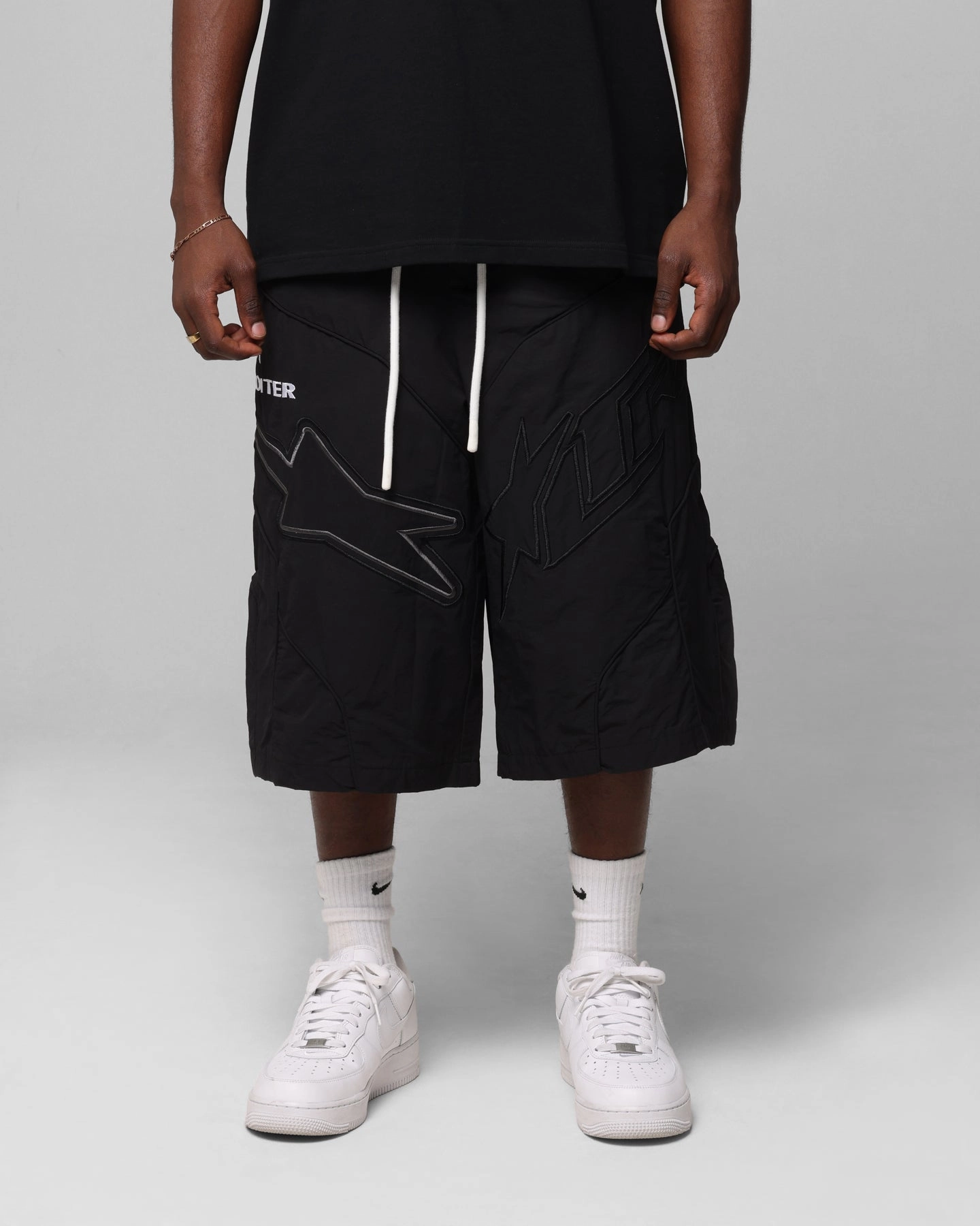 Sporty Casual Loiter Motocross Shorts Black