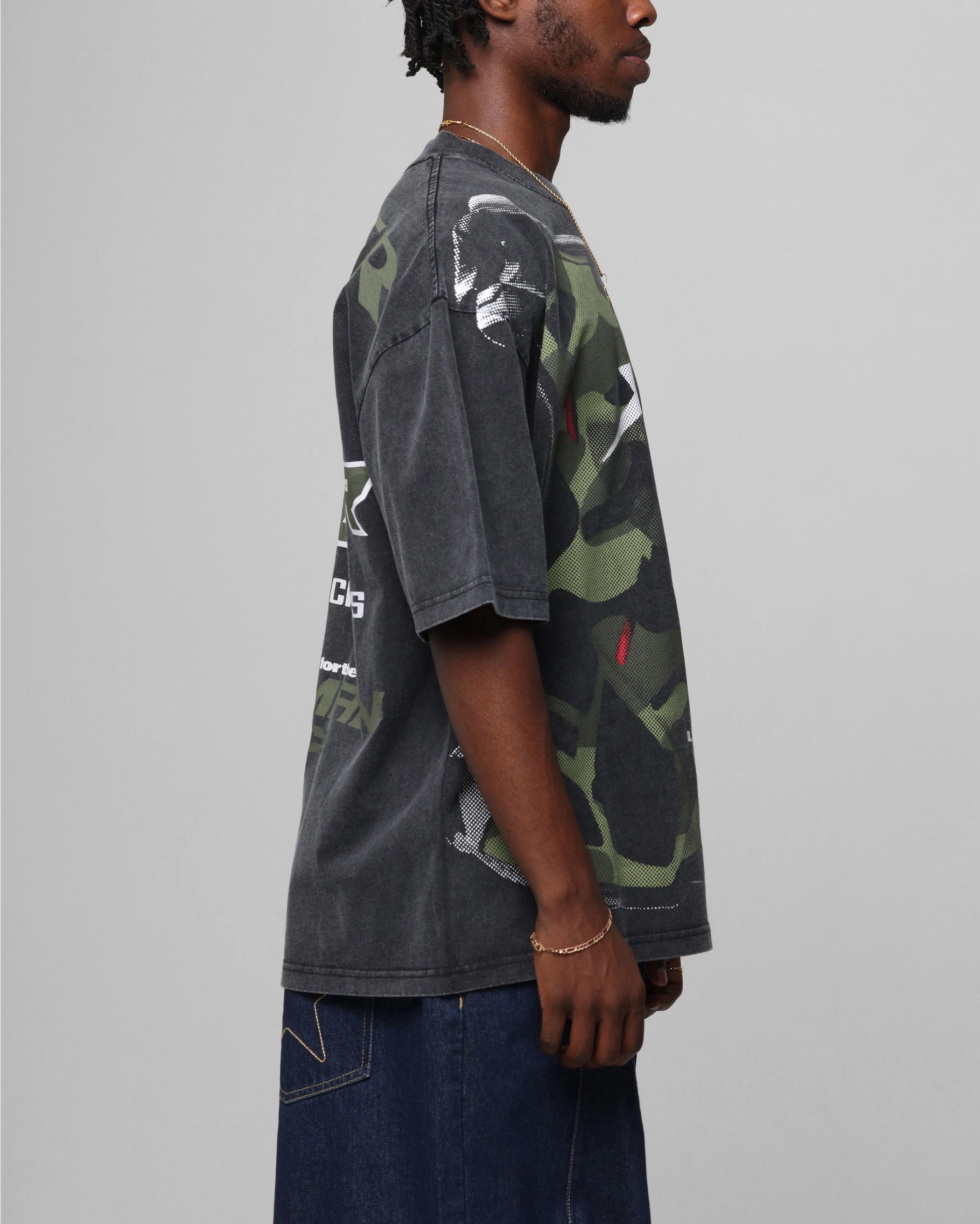 Versatile Layering Piece Easygoing Design Loiter Motocross Vintage T-Shirt Vintage Black