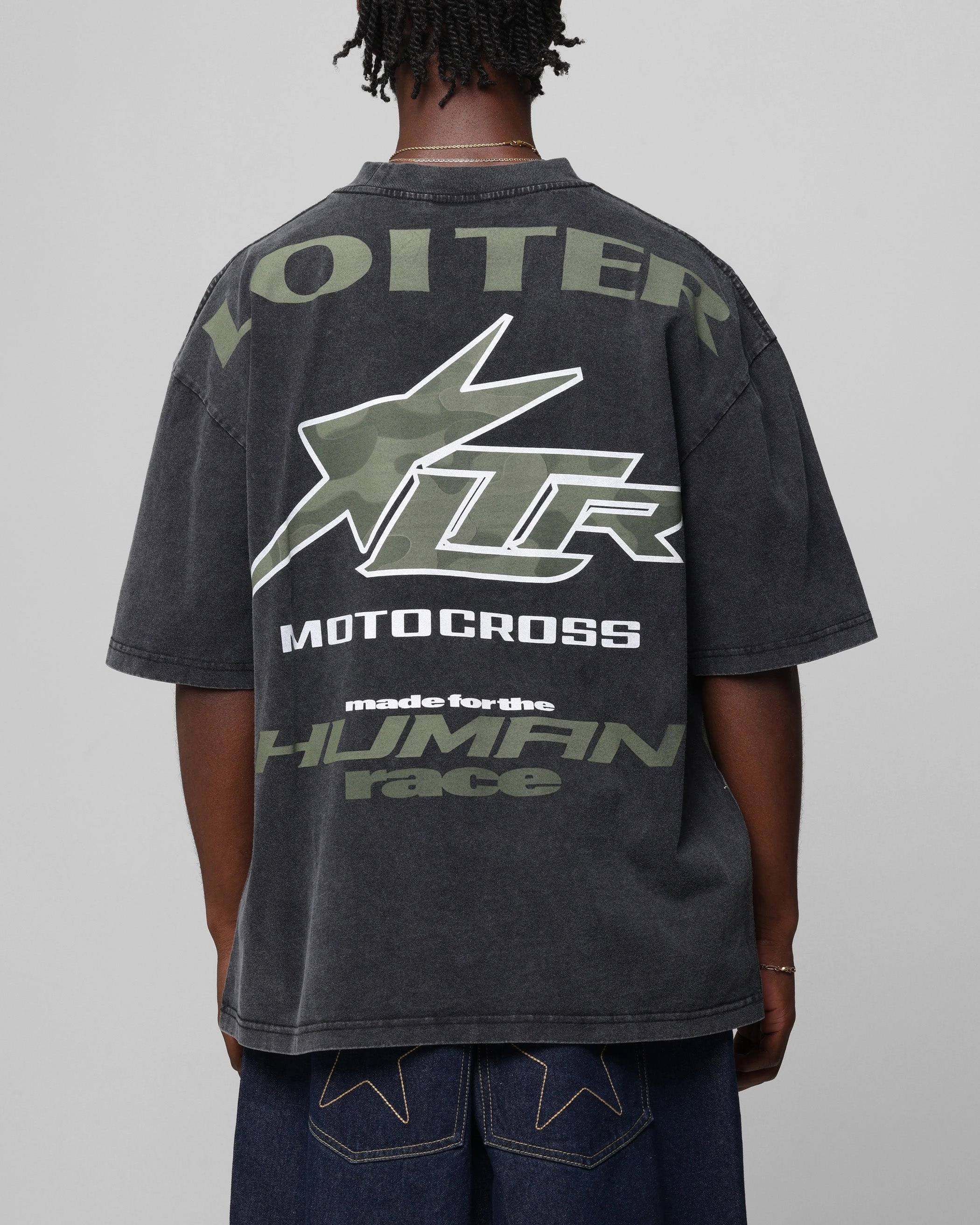 Weekend Fashion Loiter Motocross Vintage T-Shirt Vintage Black