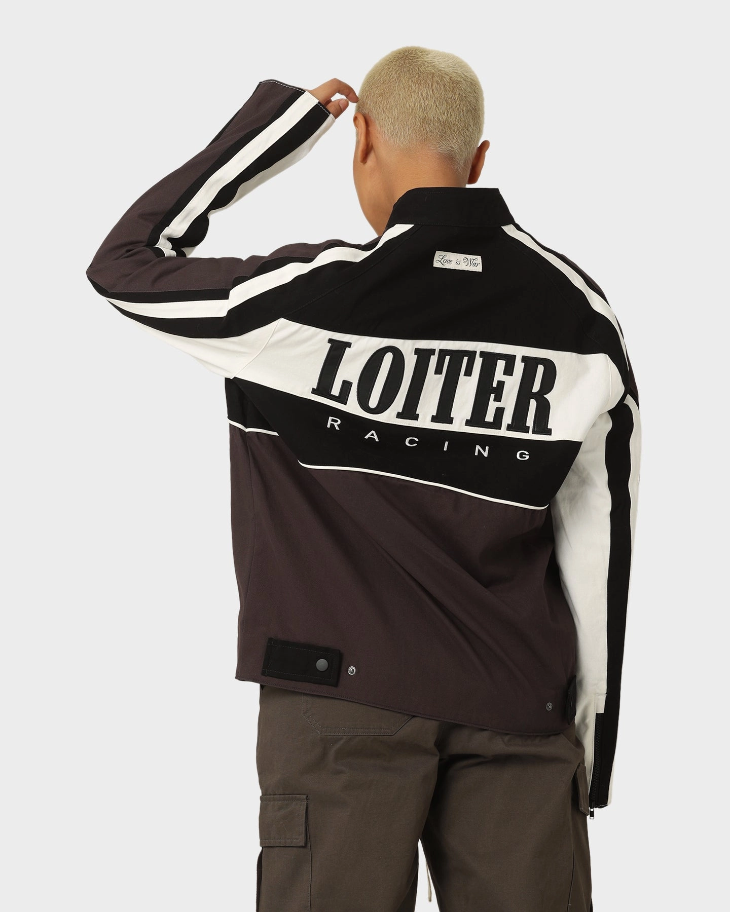 Streetwear Style Loiter Motor Jacket Black