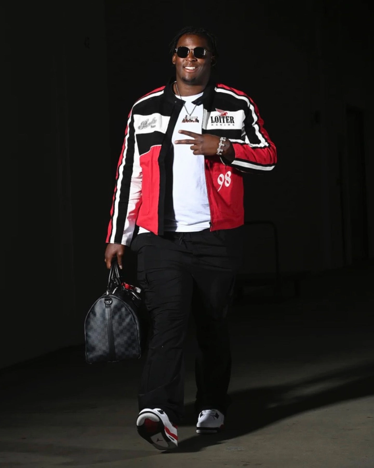 Loiter Motor Jacket Red Tear Resistant Fabric