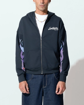 Loiter Motor Zip Hoodie Charcoal Bicycle