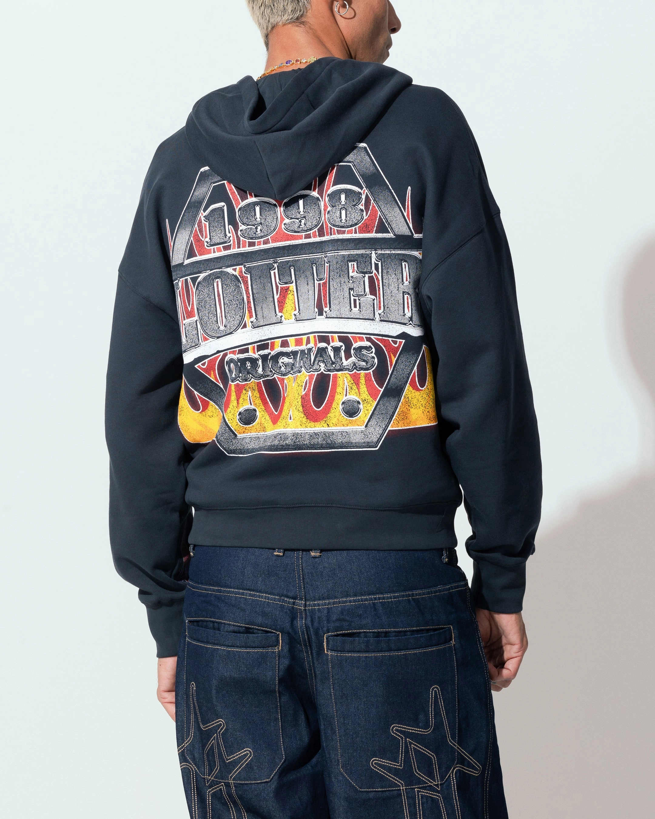 Loiter Motor Zip Hoodie Charcoal Seasonal Function YKK Zipper Quality