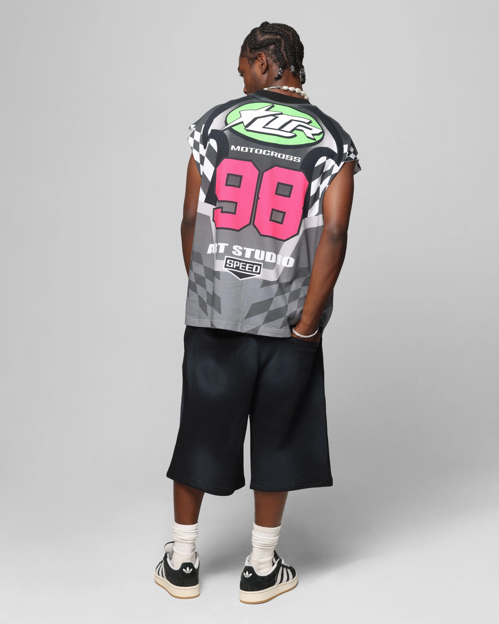 Loiter Motorsport Muscle T-Shirt Grey/Multi-Coloured Effortless Daywear