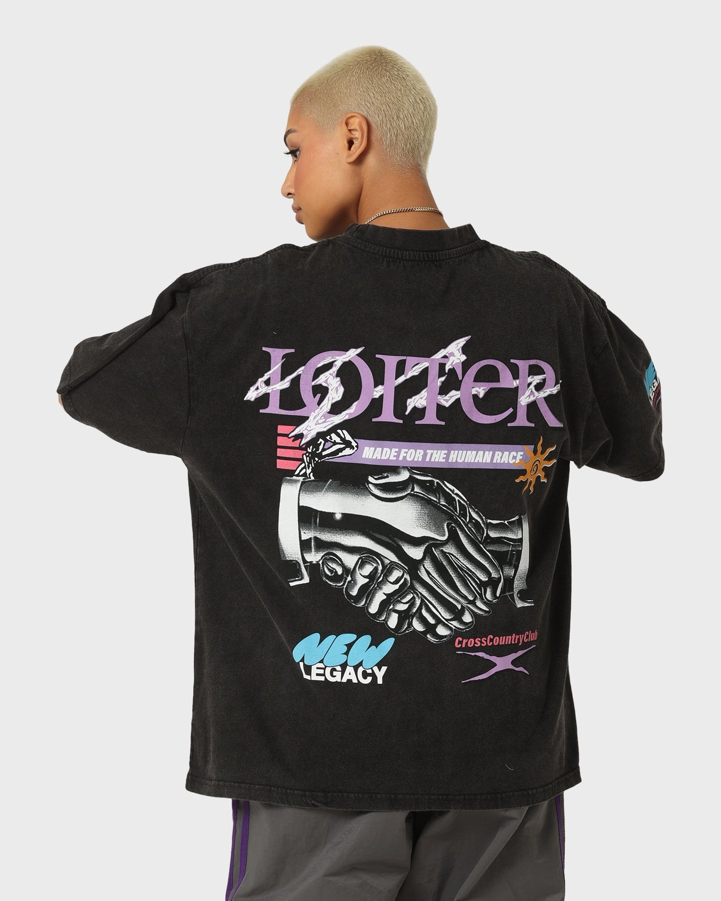 Loiter New Legacy Vintage T-Shirt Vintage Black Reinforced Shoulder Sleek Fit