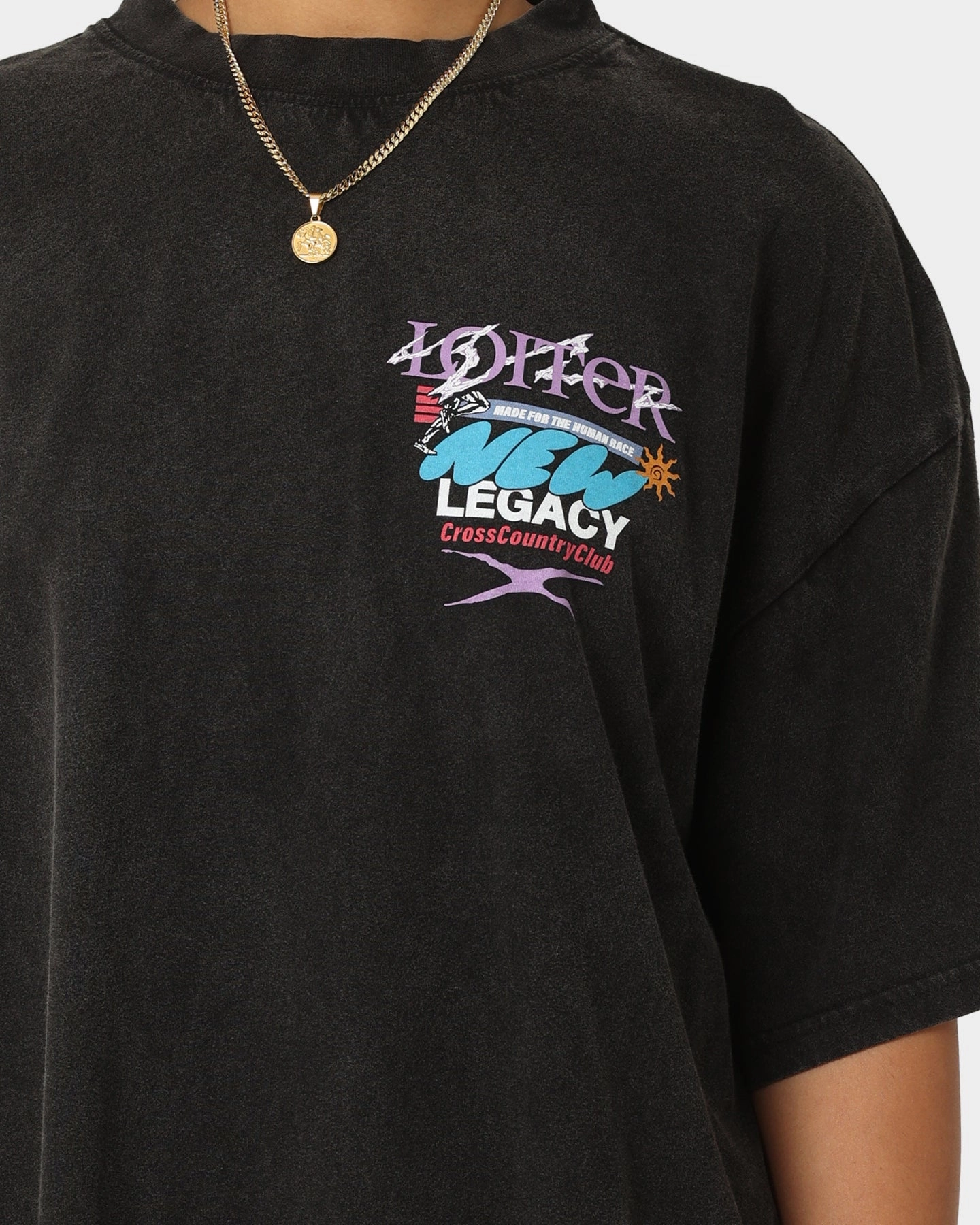 Loiter New Legacy Vintage T-Shirt Vintage Black Brushed Interior Lining
