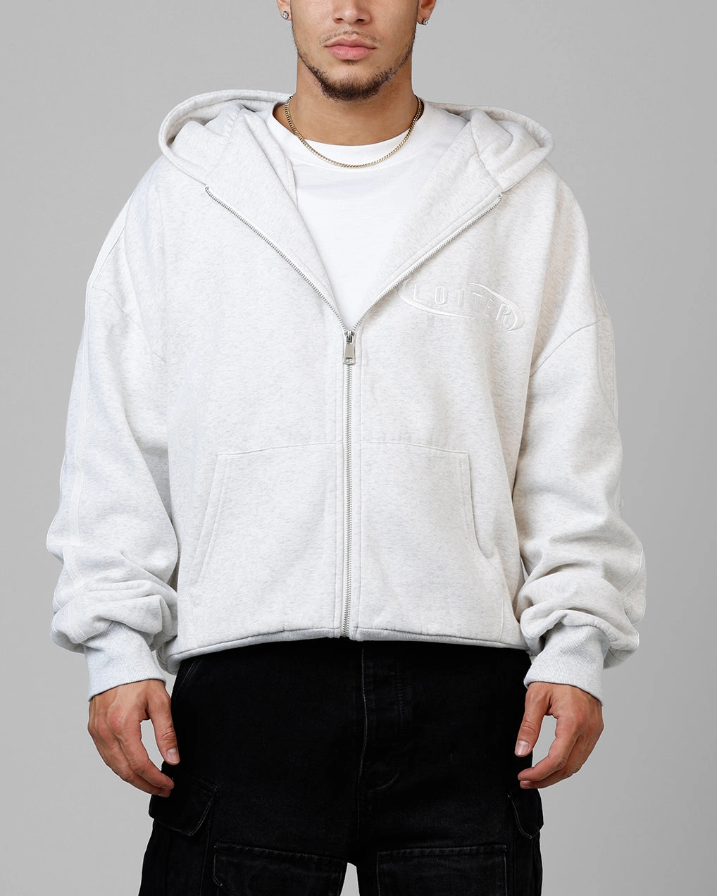 Unique Loiter Night Vision Hoodie Grey Marle