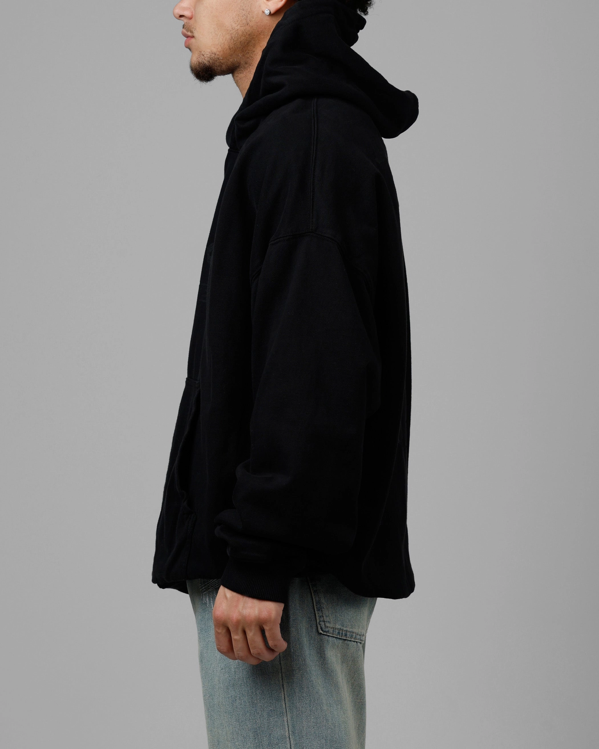 Flexible Zipper System Loiter Pain Premium Hoodie Black