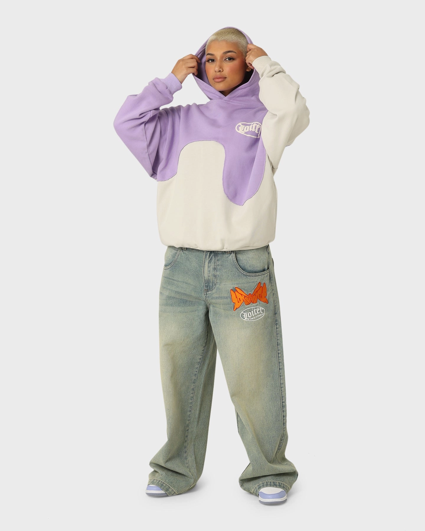 Loiter Palette Hoodie Purple/Grey Adjustable Hem System