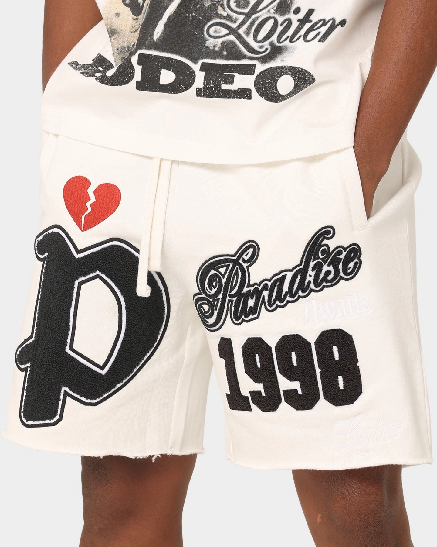 Loiter Paradise Fleece Shorts White outdoor concert style housewarming gift