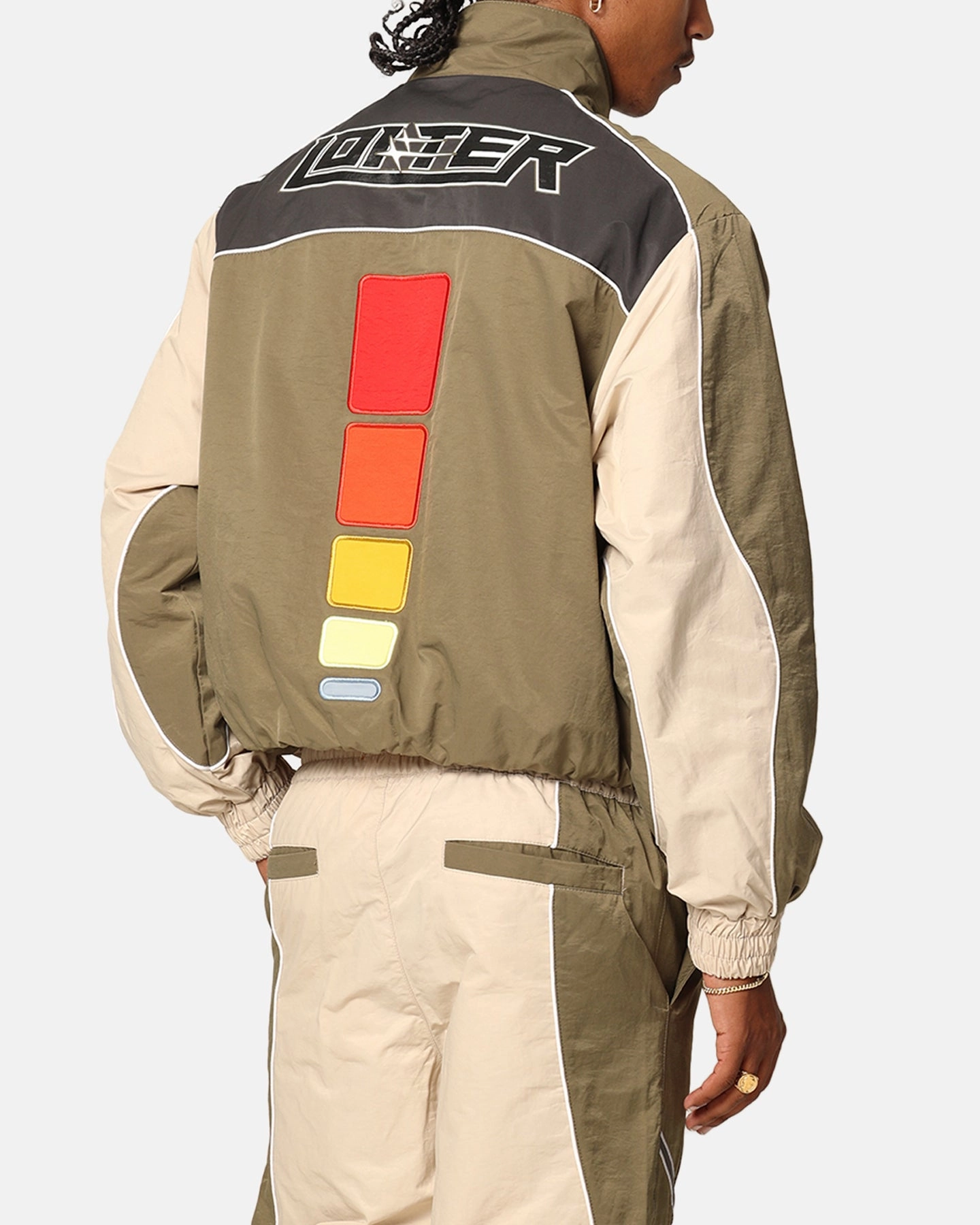 Removable Inner Layer Praise Loiter Paradise Track Jacket Stone/Khaki