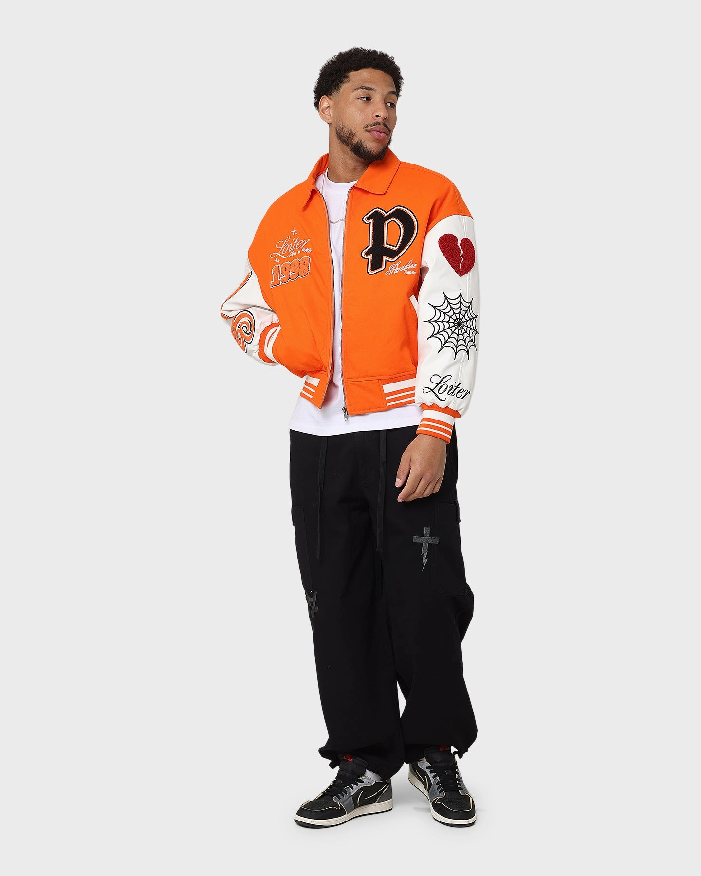 Mountain Loiter Paradise Varsity Jacket Orange