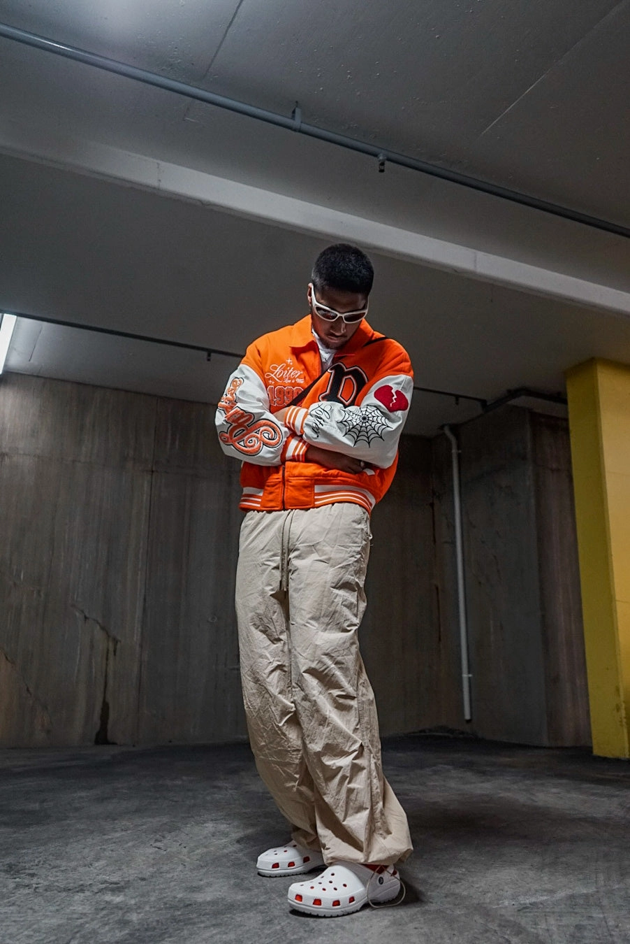 Range Loiter Paradise Varsity Jacket Orange