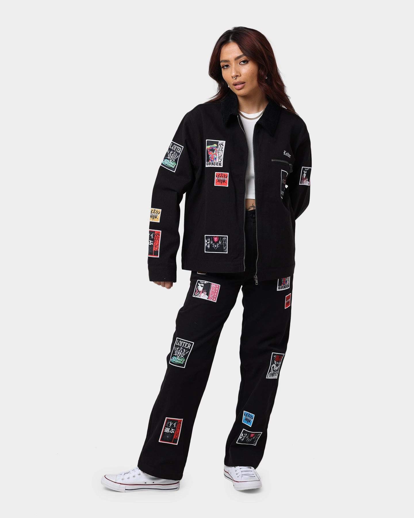 Loiter Patchwork Jacket Black Aftershave