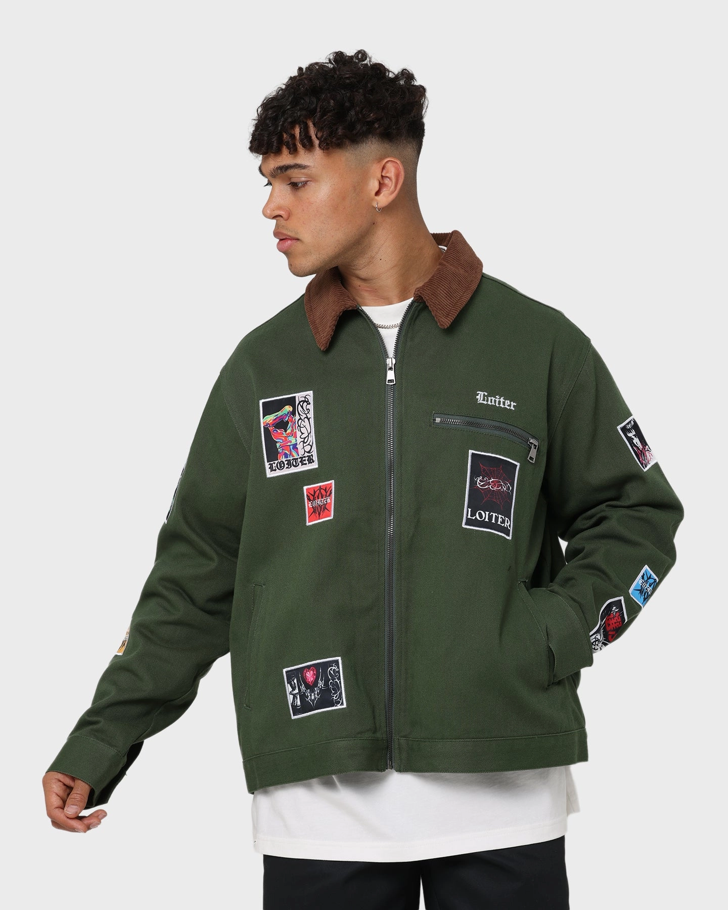 humid Loiter Patchwork Jacket Green