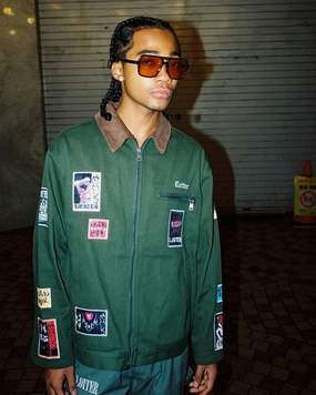 Loiter Patchwork Jacket Green Moisture wicking Laser Cut Vents