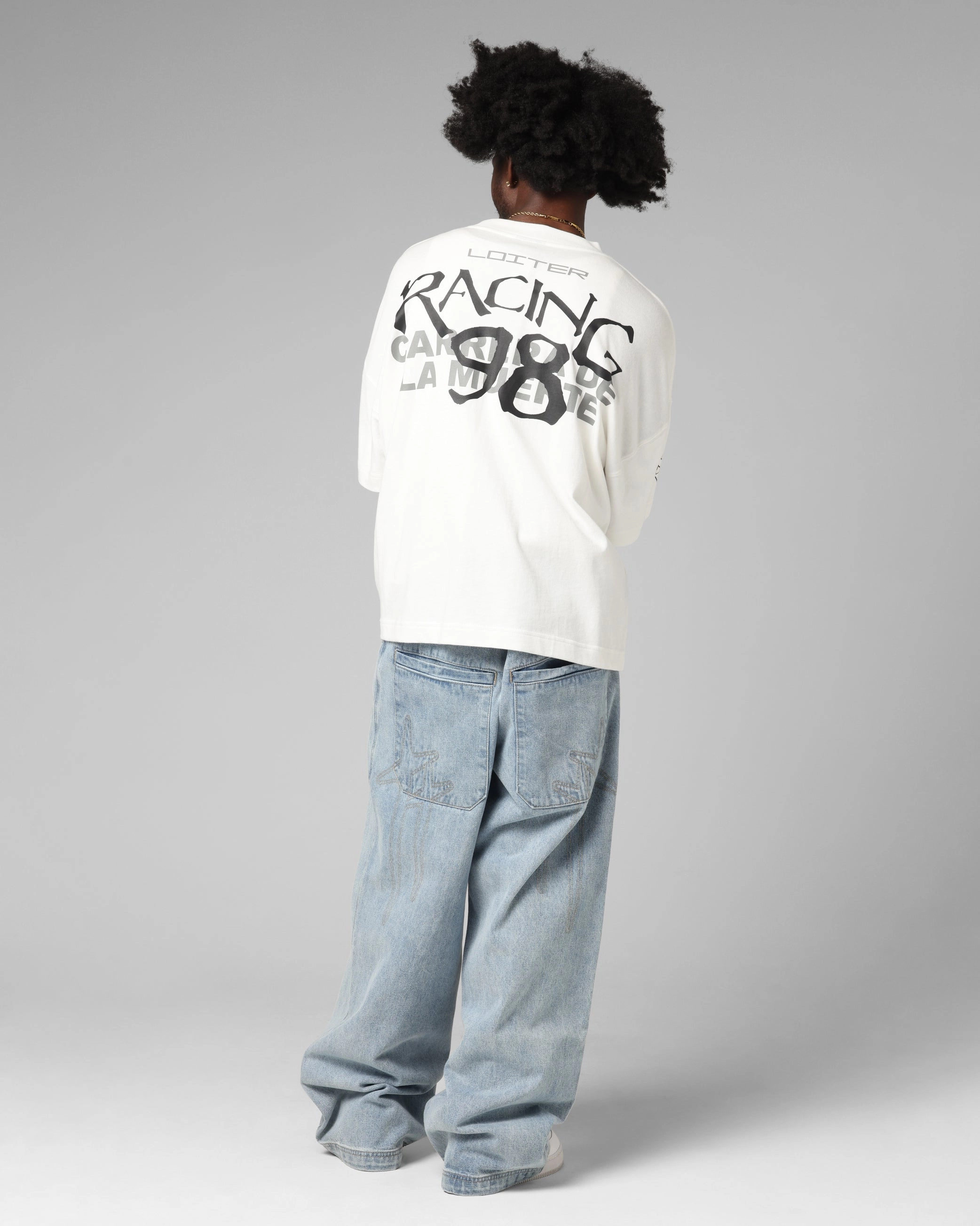 Loiter Performance Layered Long Sleeve T-Shirt Off White Sustainable production Retro nostalgia