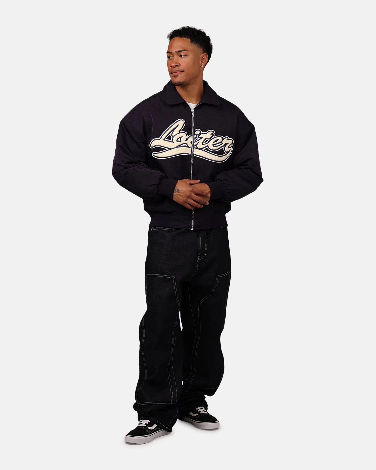 Loiter Pitch Varsity Jacket Navy Smell