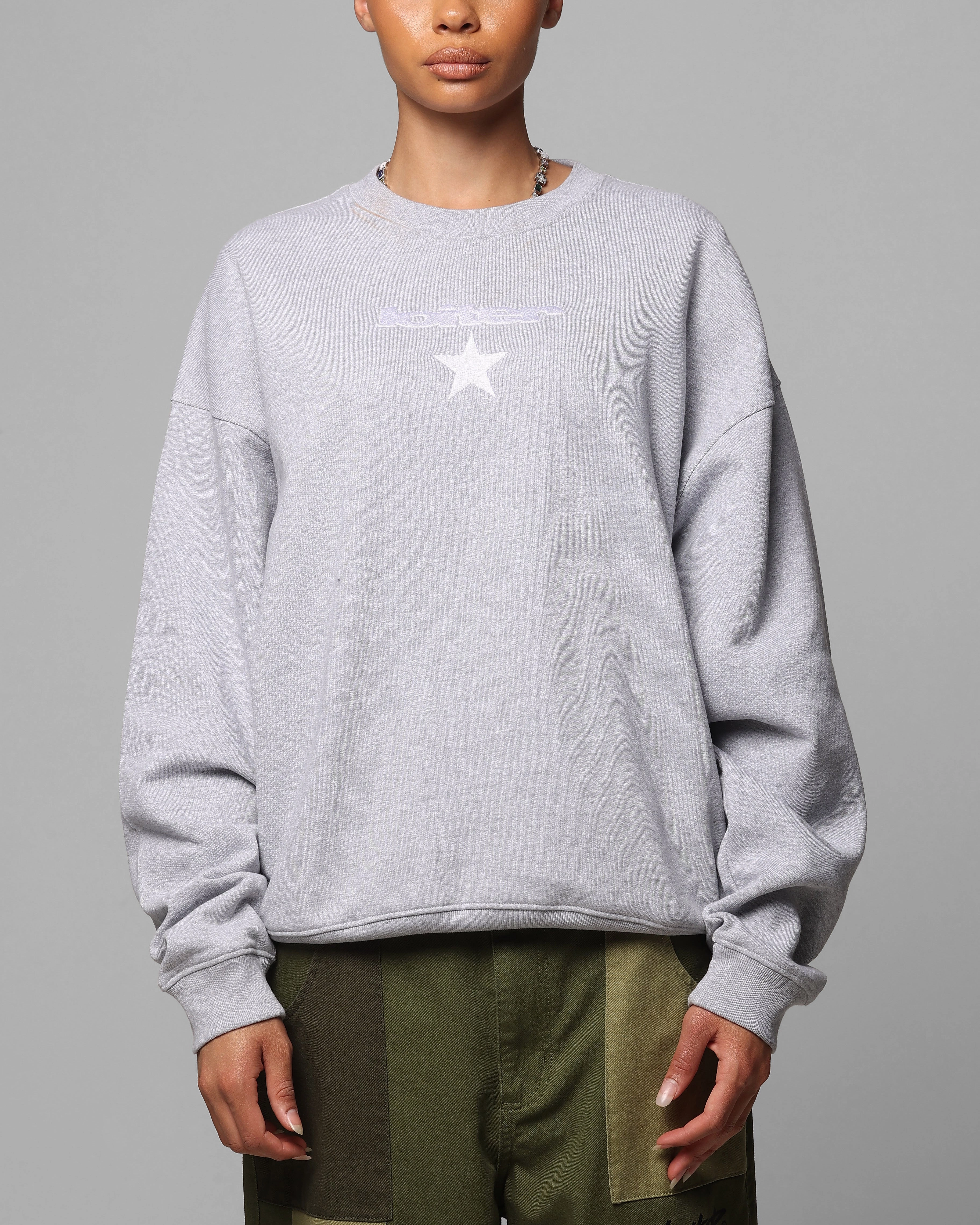 Chilly Season Loiter Premium Essentials Crewneck Grey Marle