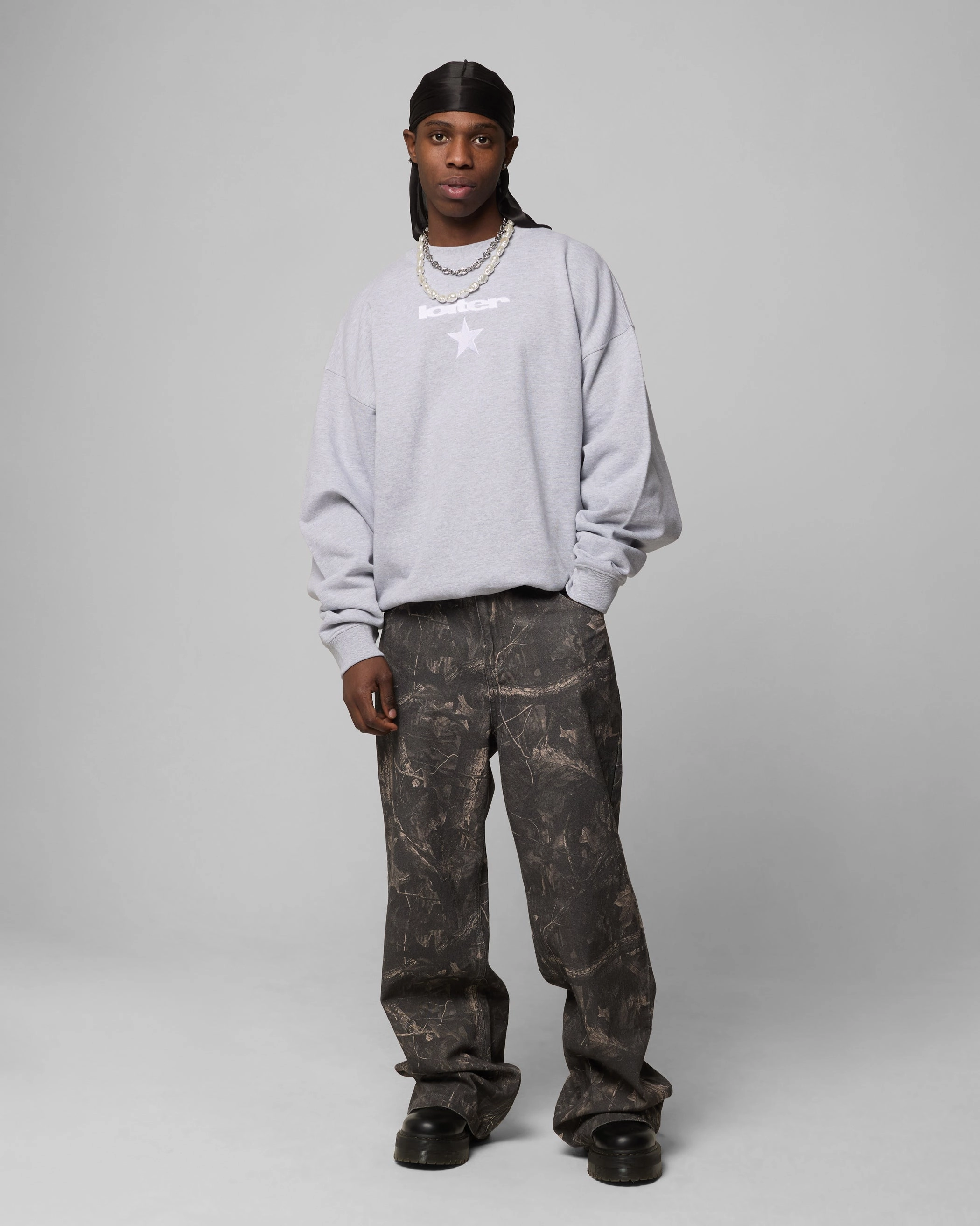 Loiter Premium Essentials Crewneck Grey Marle Basic Layering