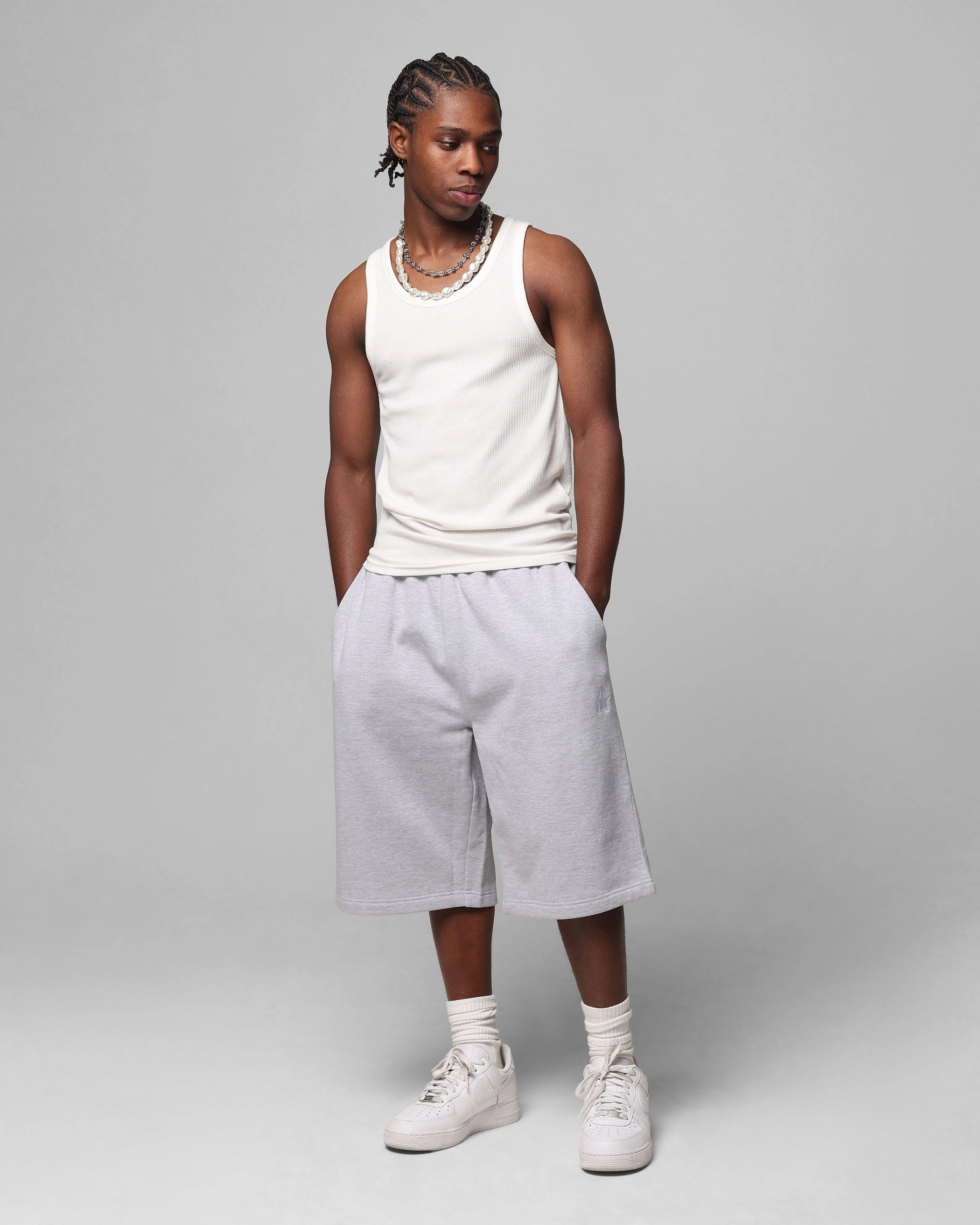 Loiter Premium Essentials Sweat Shorts Grey Marle Sustainable Manufacturing Ultra Soft Touch