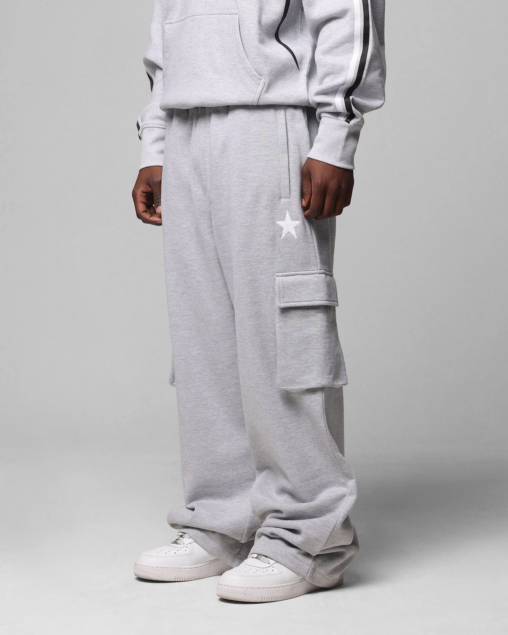 Loiter Premium Essentials Sweatpants Grey Marle Chilly Weather Comfort Decorative stitching