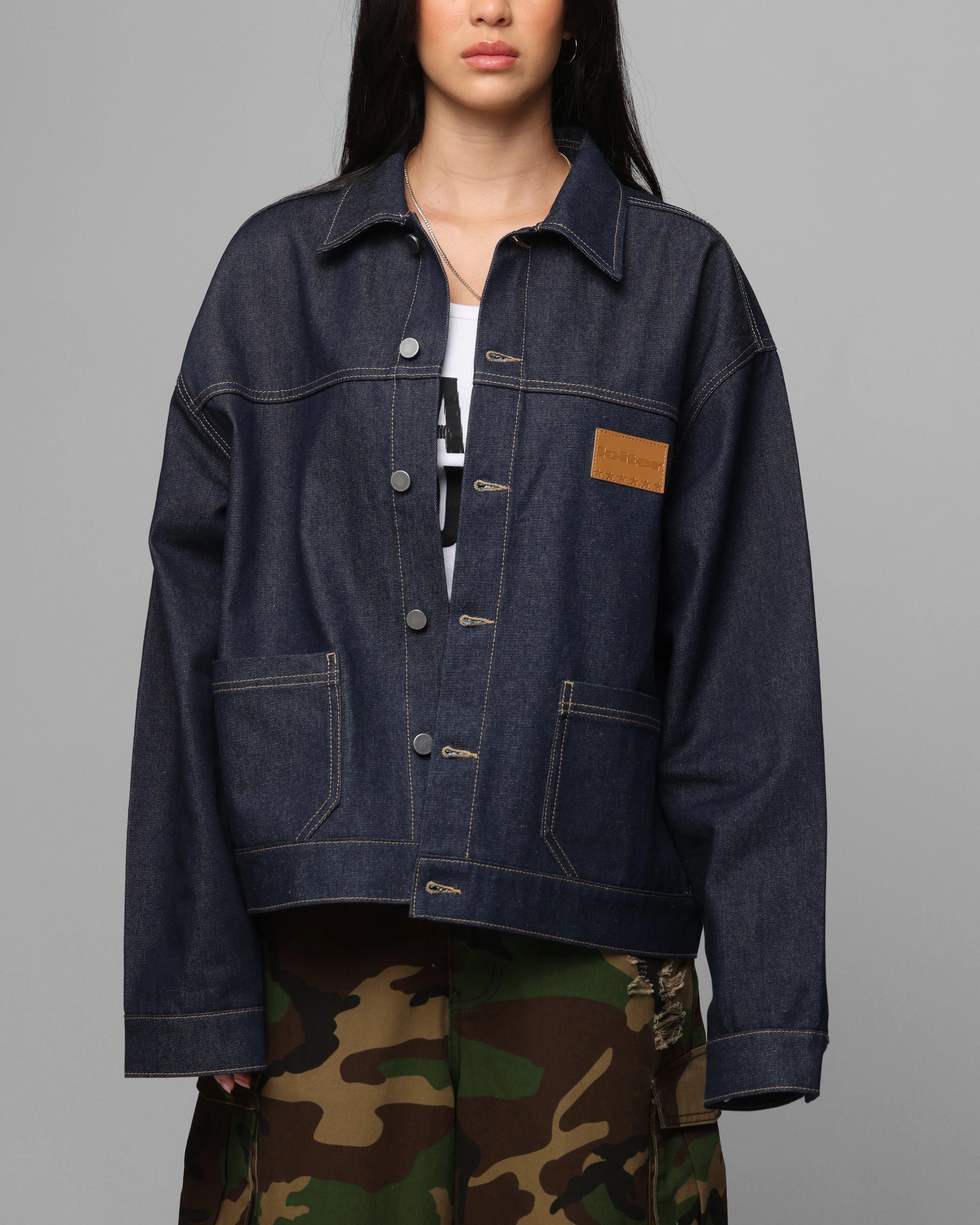 Loiter Prestige Denim Jacket Raw Indigo spring outfit