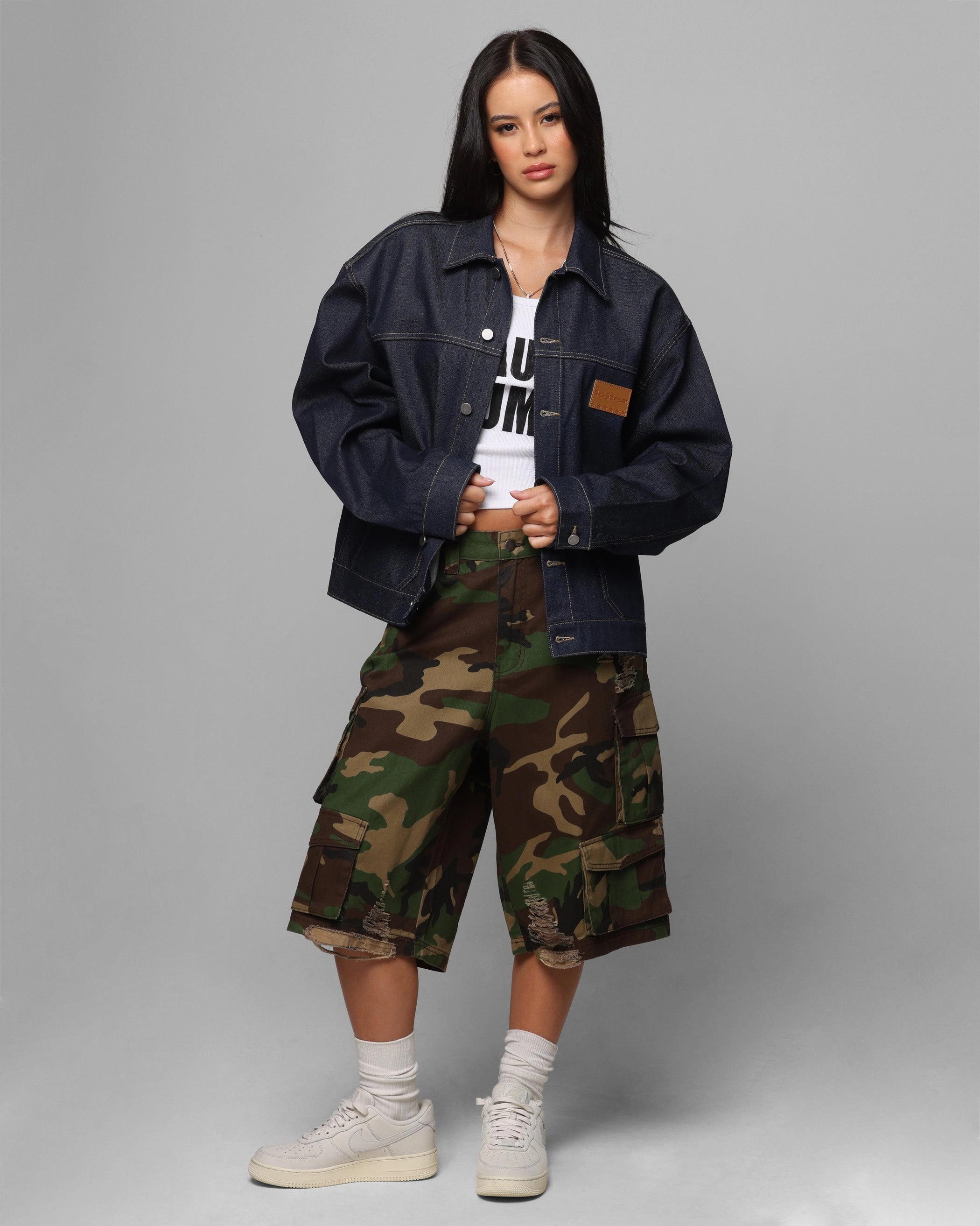 Loiter Prestige Denim Jacket Raw Indigo Share Sporty Style