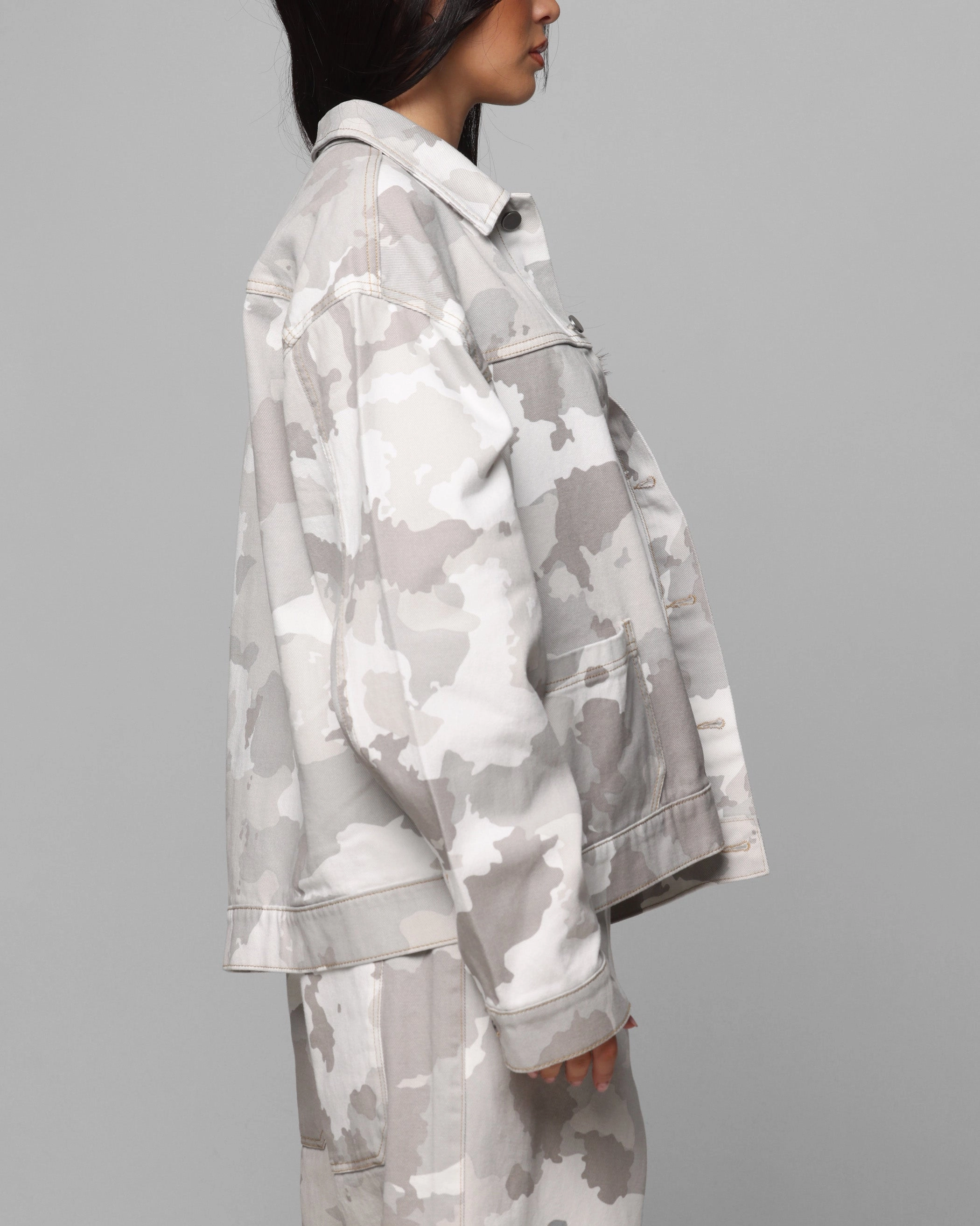 Hazard Loiter Prestige Denim Jacket Snow Camo