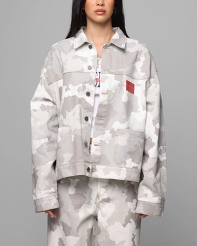 Music Flexible Hem Loiter Prestige Denim Jacket Snow Camo