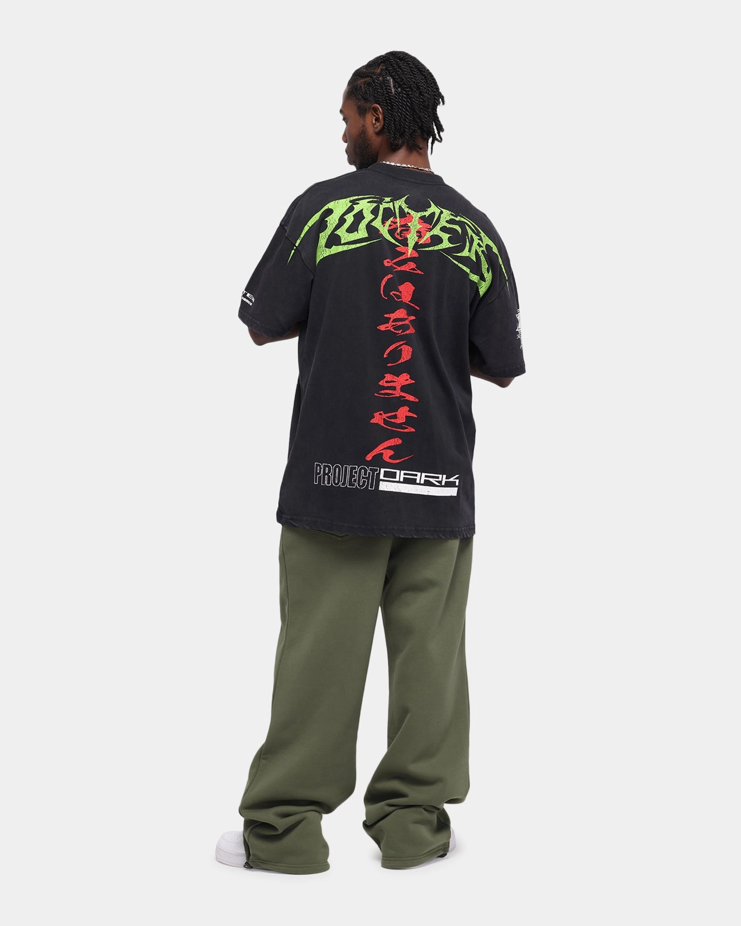 regular but not boring High-Quality Fabric Loiter Project Dark Vintage T-Shirt Black Acidwash