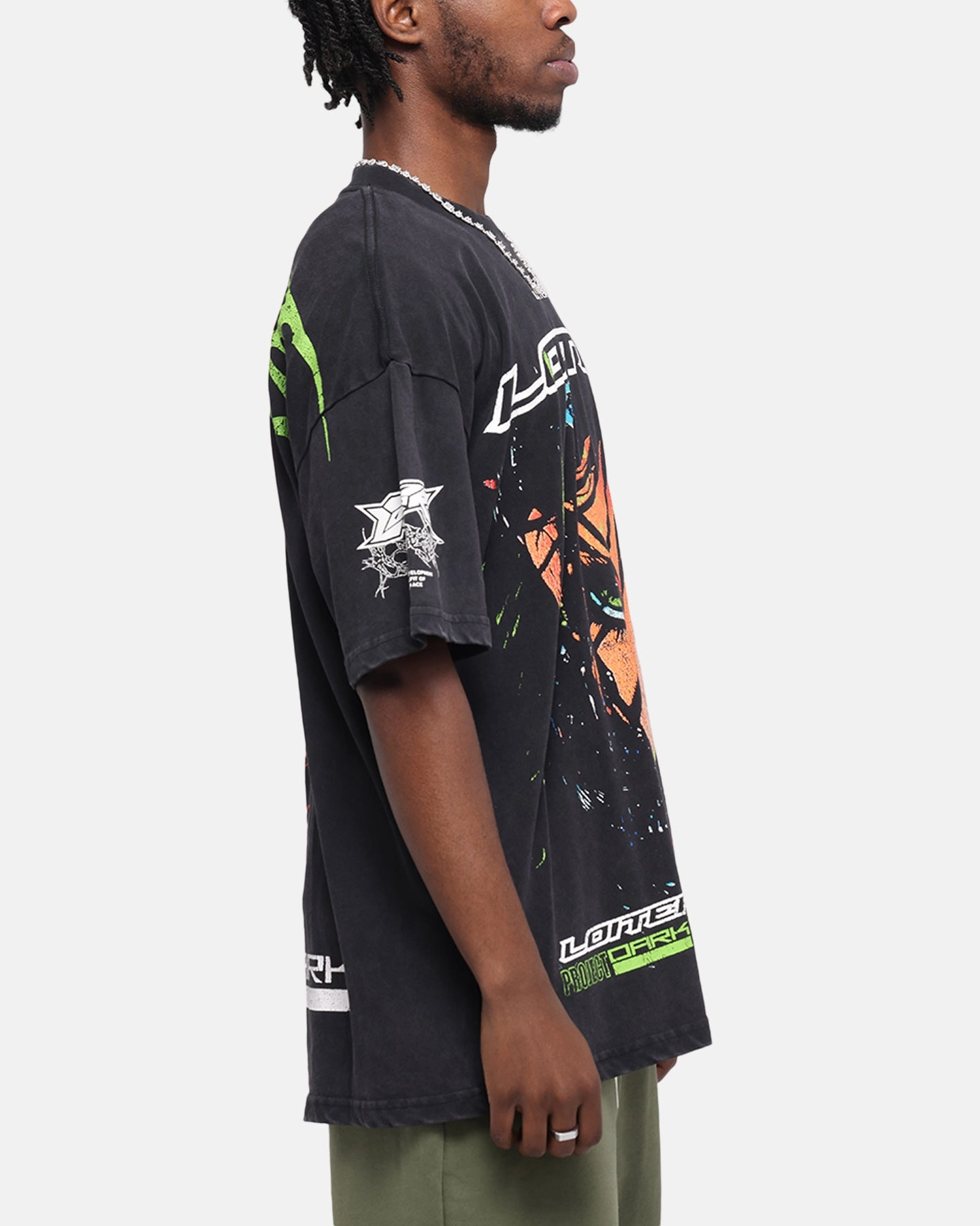 Loiter Project Dark Vintage T-Shirt Black Acidwash light layering Multi Panel Structure