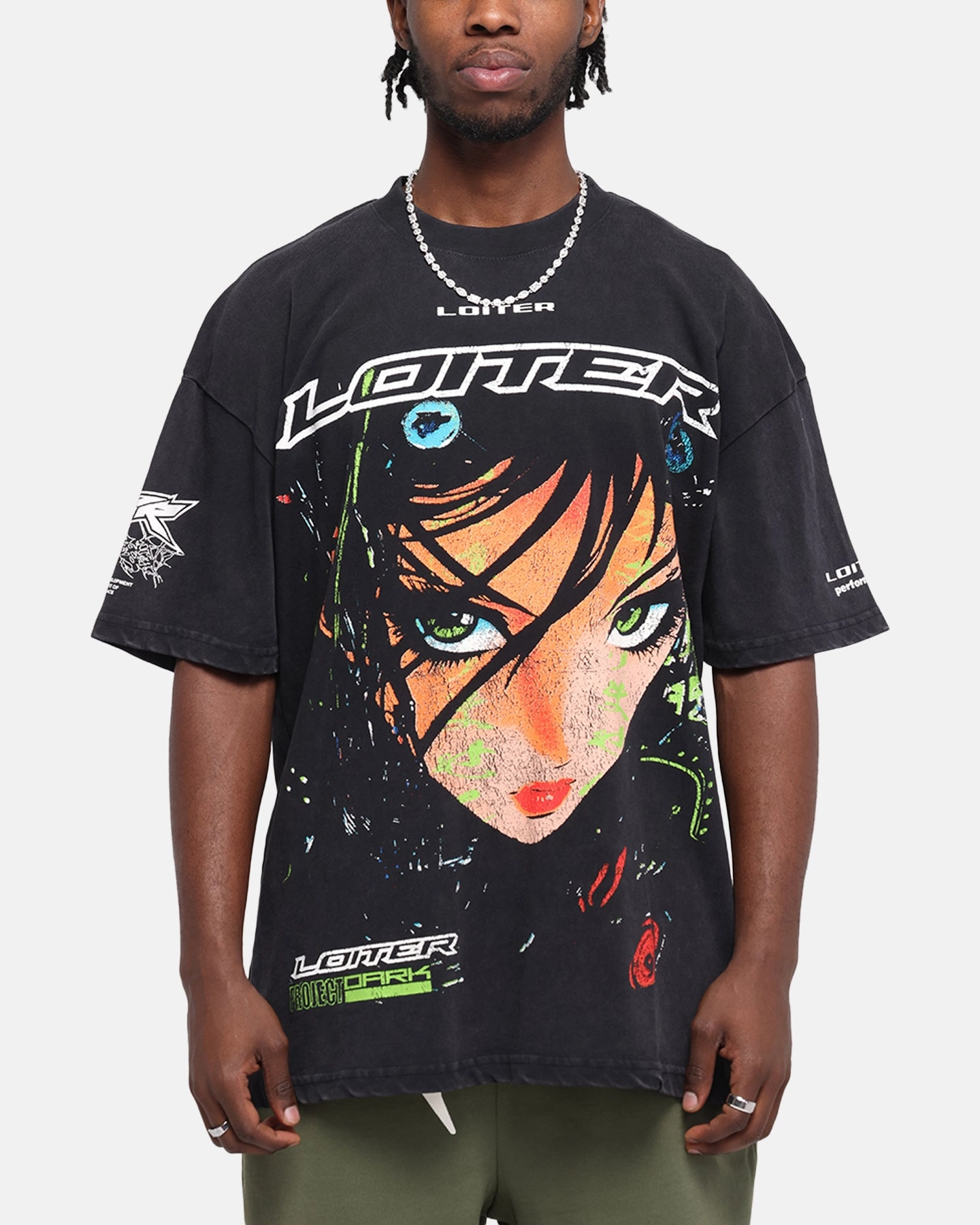 Loiter Project Dark Vintage T-Shirt Black Acidwash Summer Favorite Everyday Style